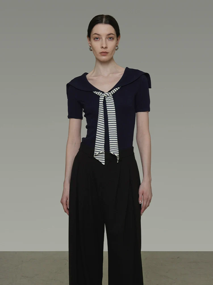 Sailor Tie Knit Top