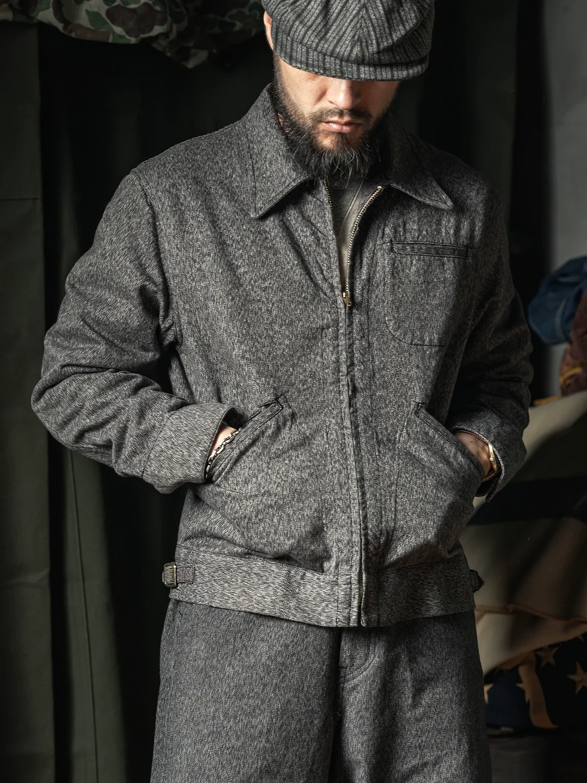 Salt-and-Pepper Cossack Jacket - Image 2