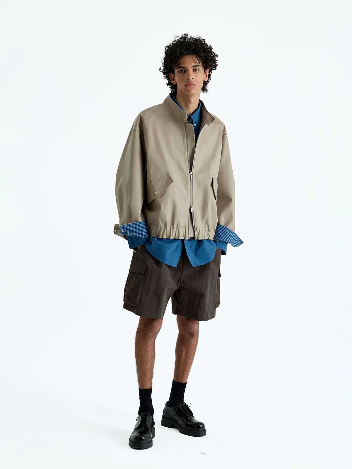 Salt-Washed Cotton-Nylon Button-Down Shirt