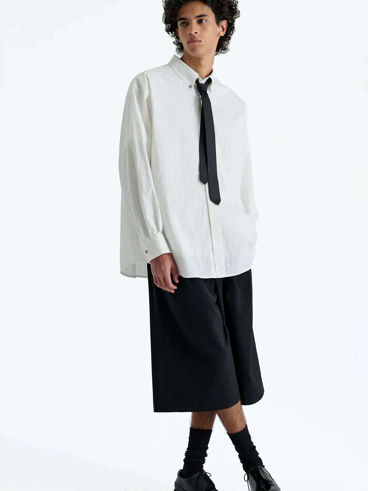 Salt-Washed Cotton-Nylon Button-Down Shirt - Image 4