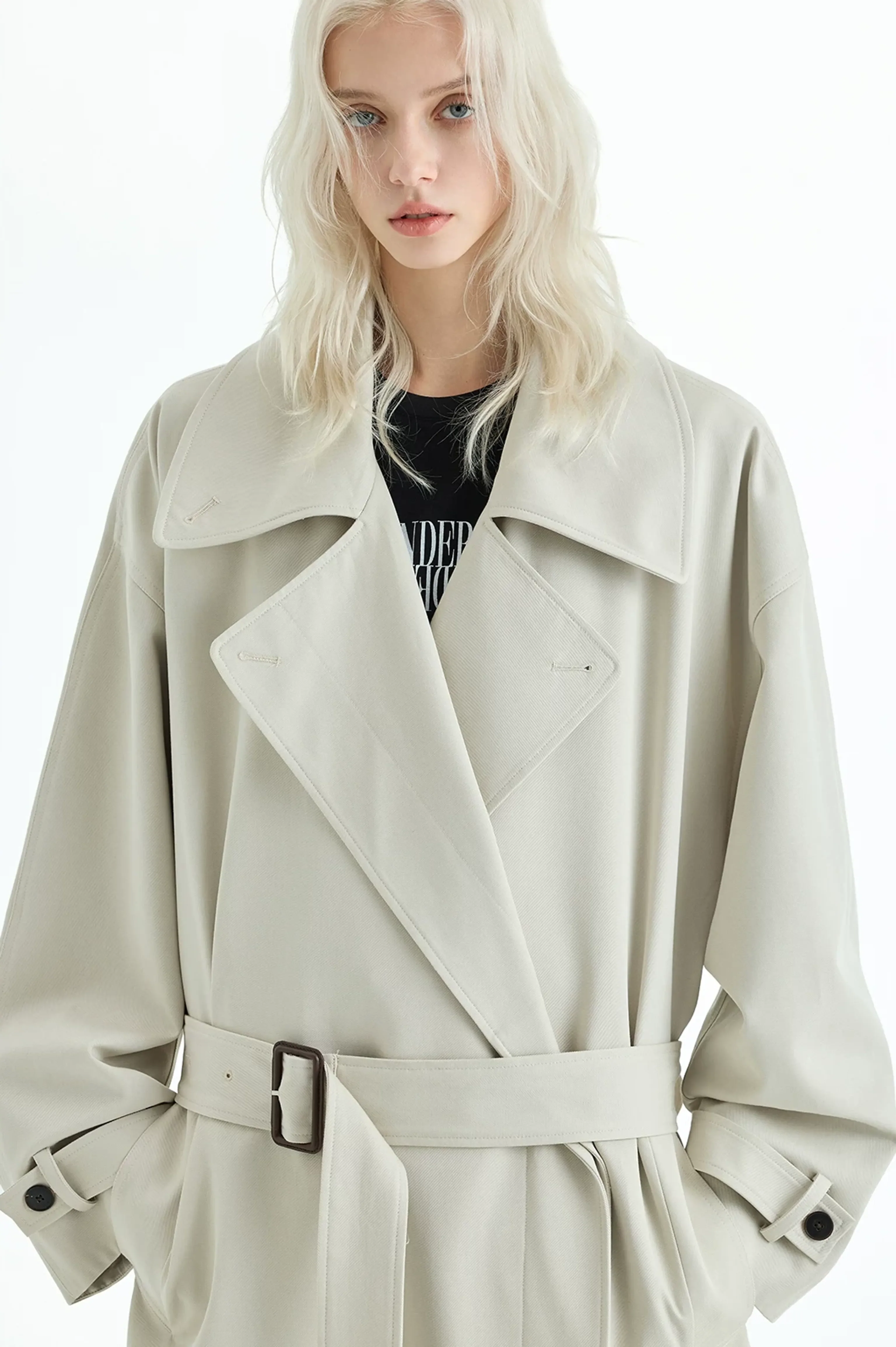 Sand-Washed Tencel-Cotton Trench Coat - Image 4