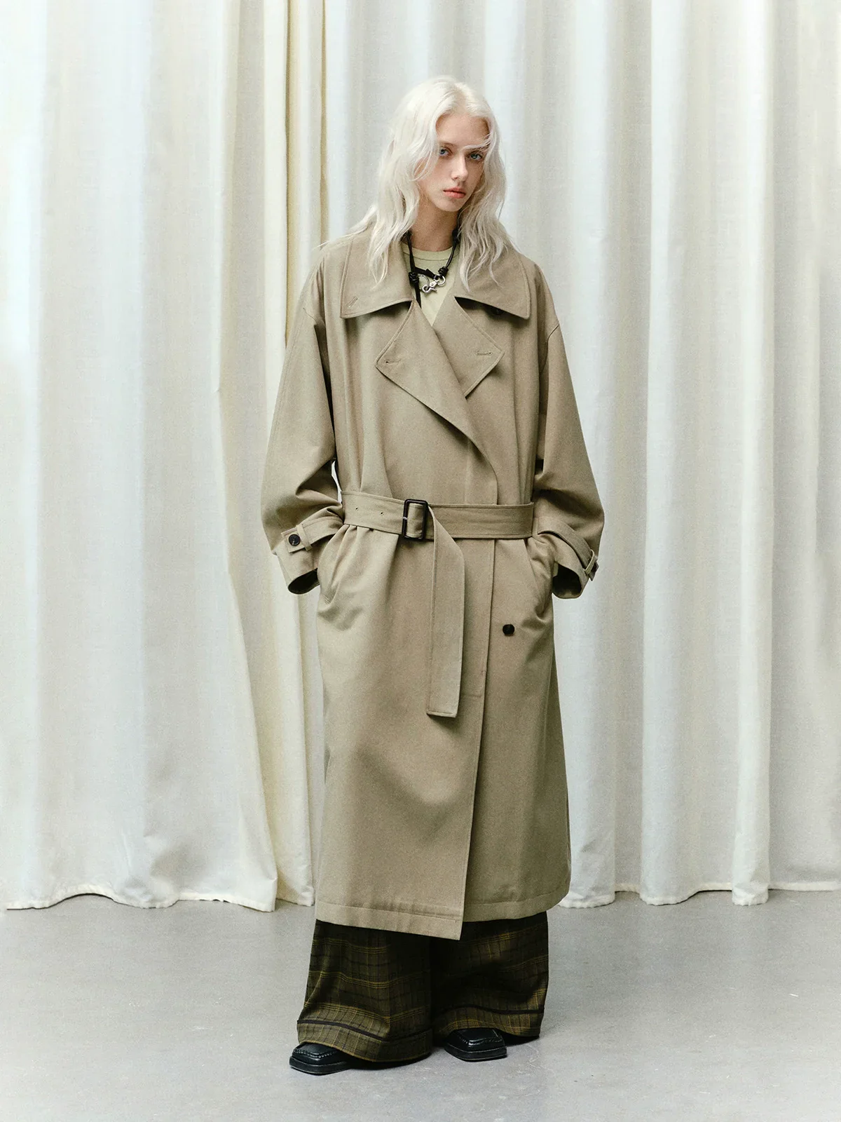 Sand-Washed Tencel-Cotton Trench Coat - Image 5