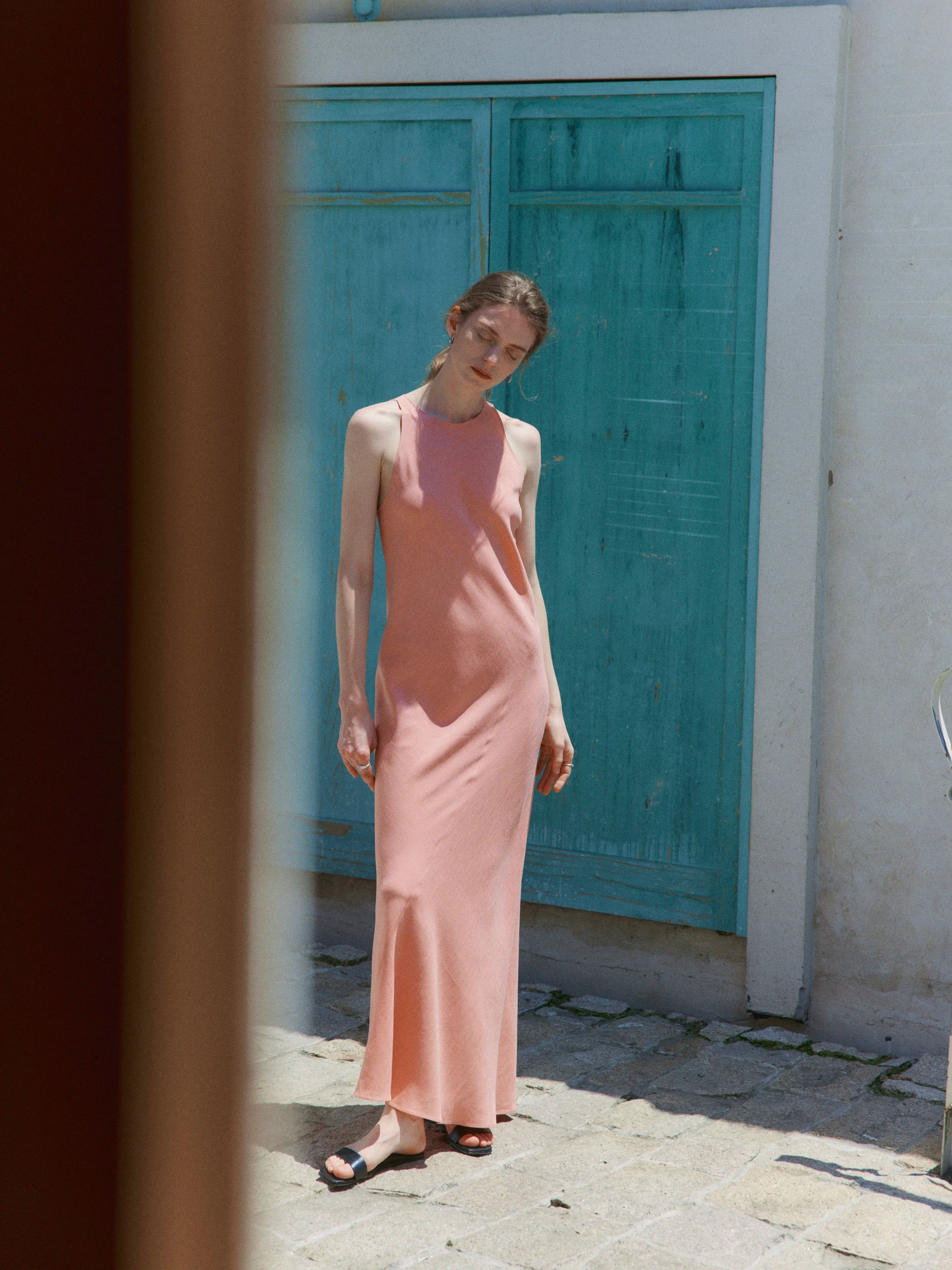 Satin Bias Cut Sleeveless Dress - Image 5