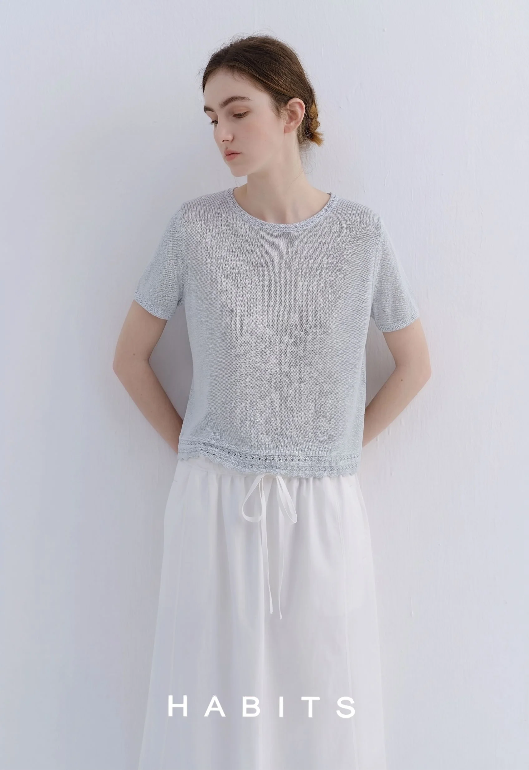Scallop Hem Knit Tee - Image 7