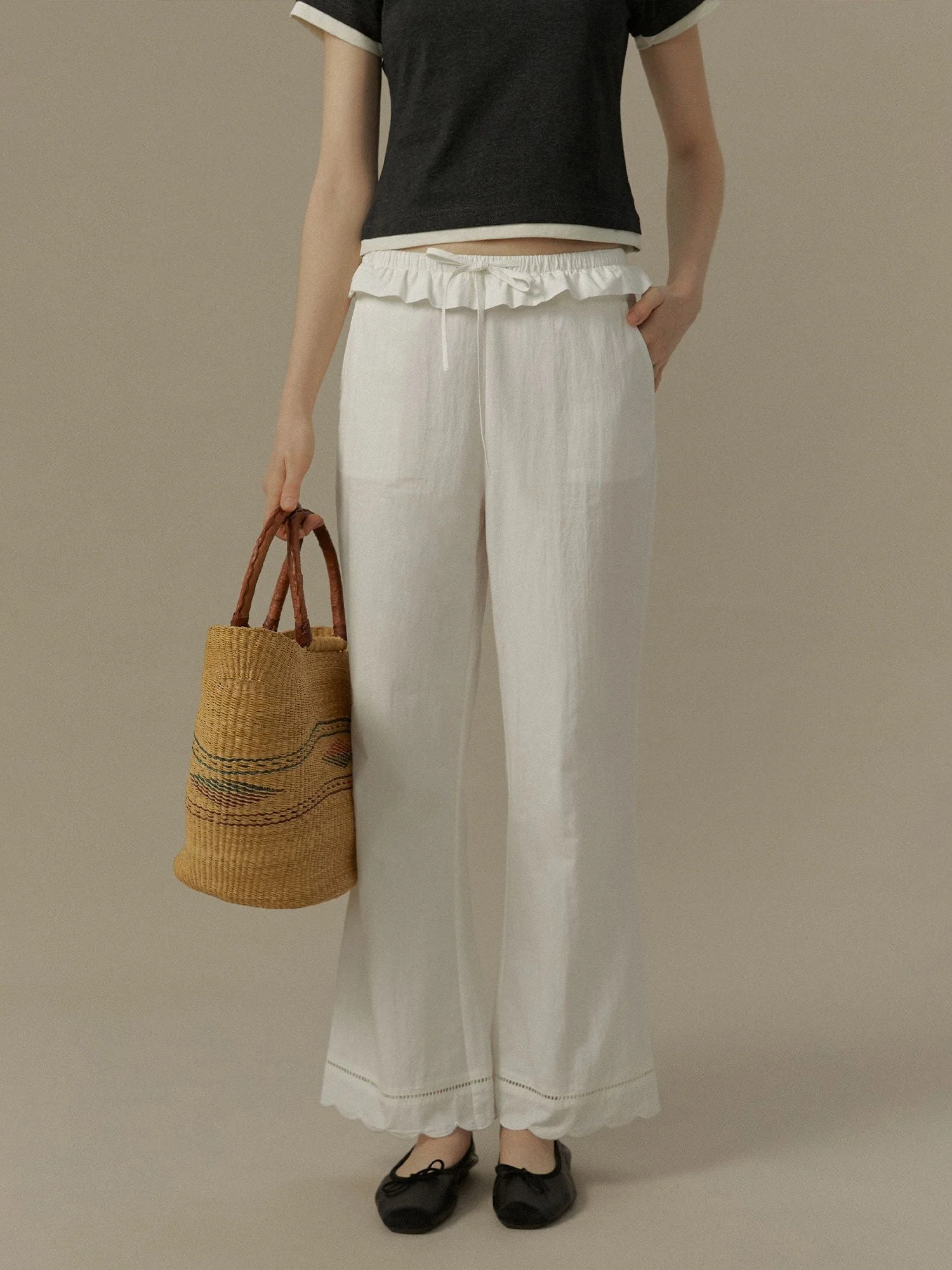 Scallop Hem Pants