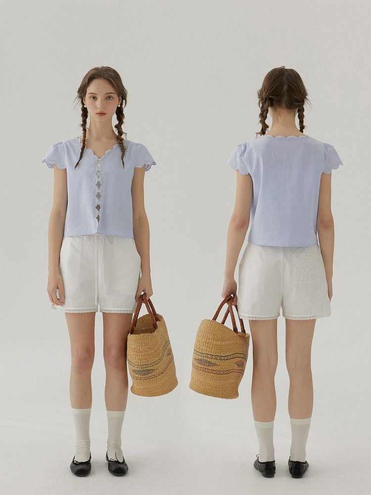 Scalloped Button Blouse - Image 3