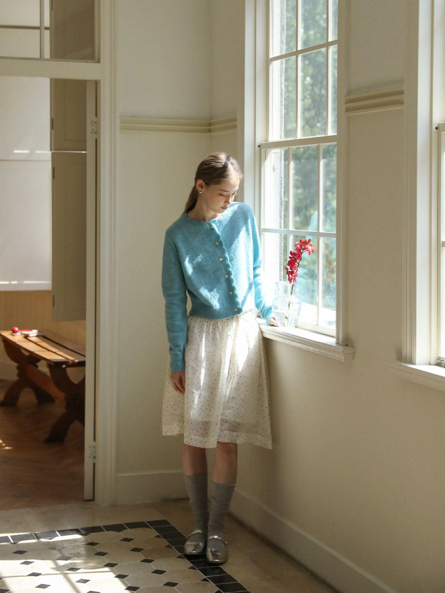 Scalloped Knit Cardigan - Image 2