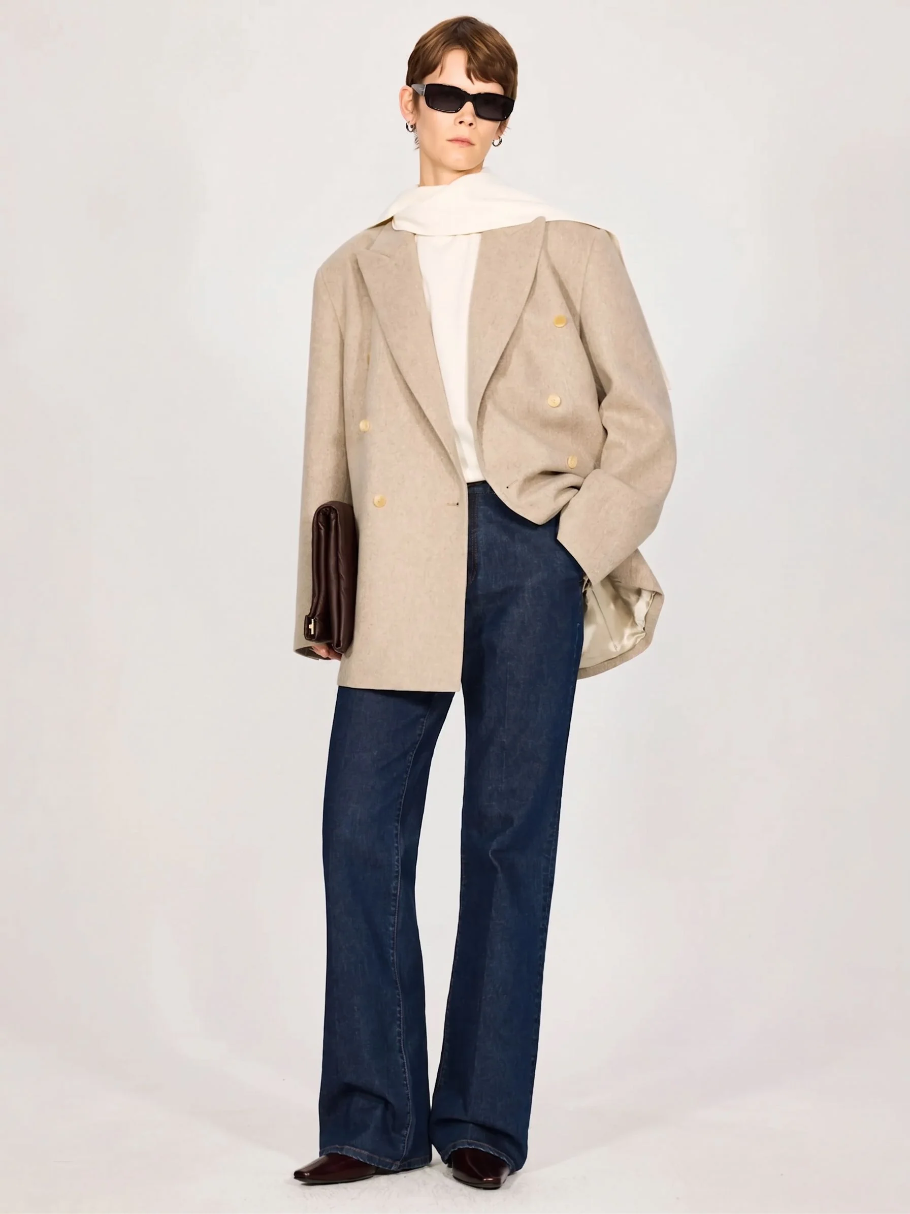 Scarf Collar Knit Top