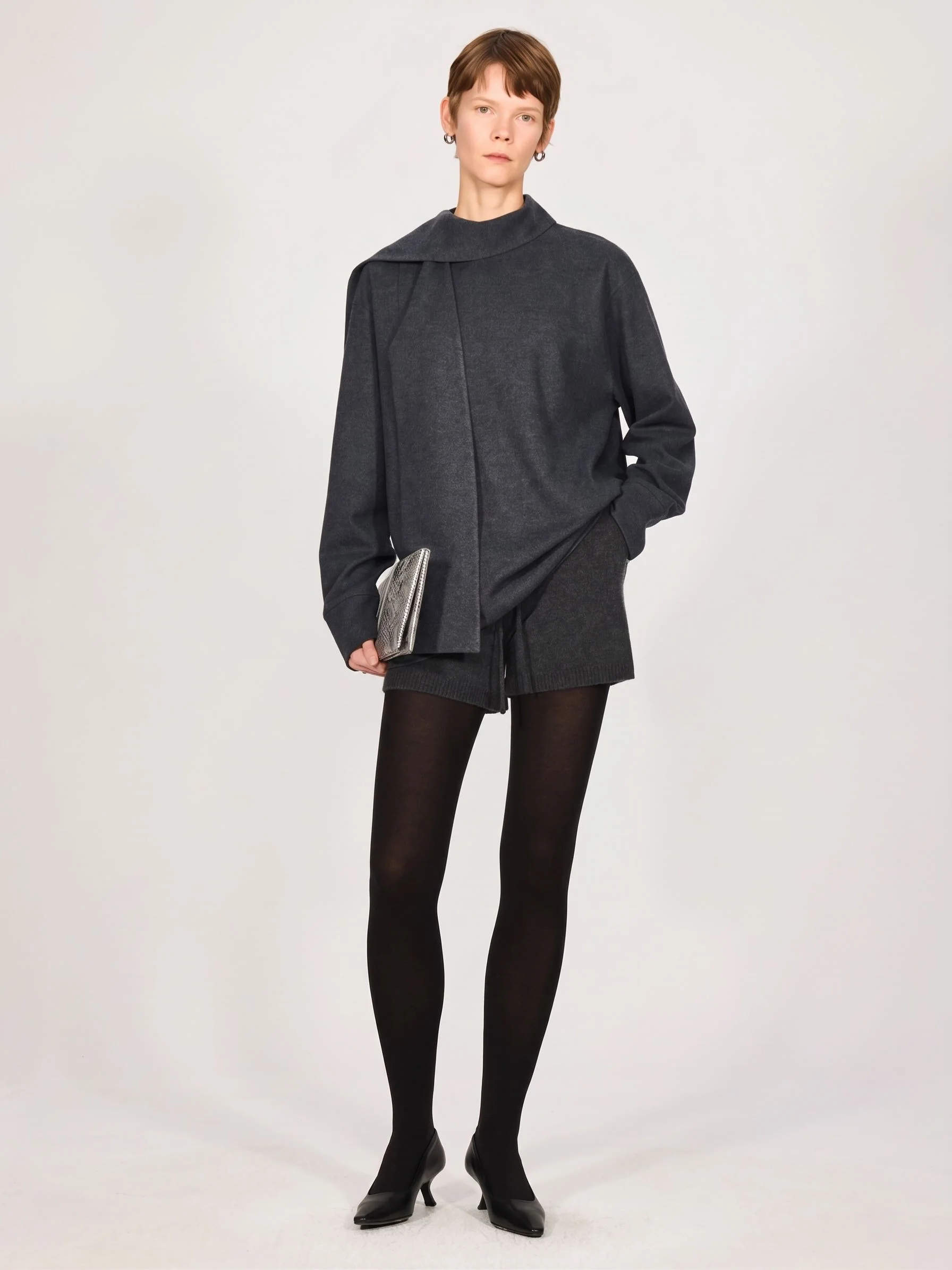 Scarf Collar Knit Top - Image 2