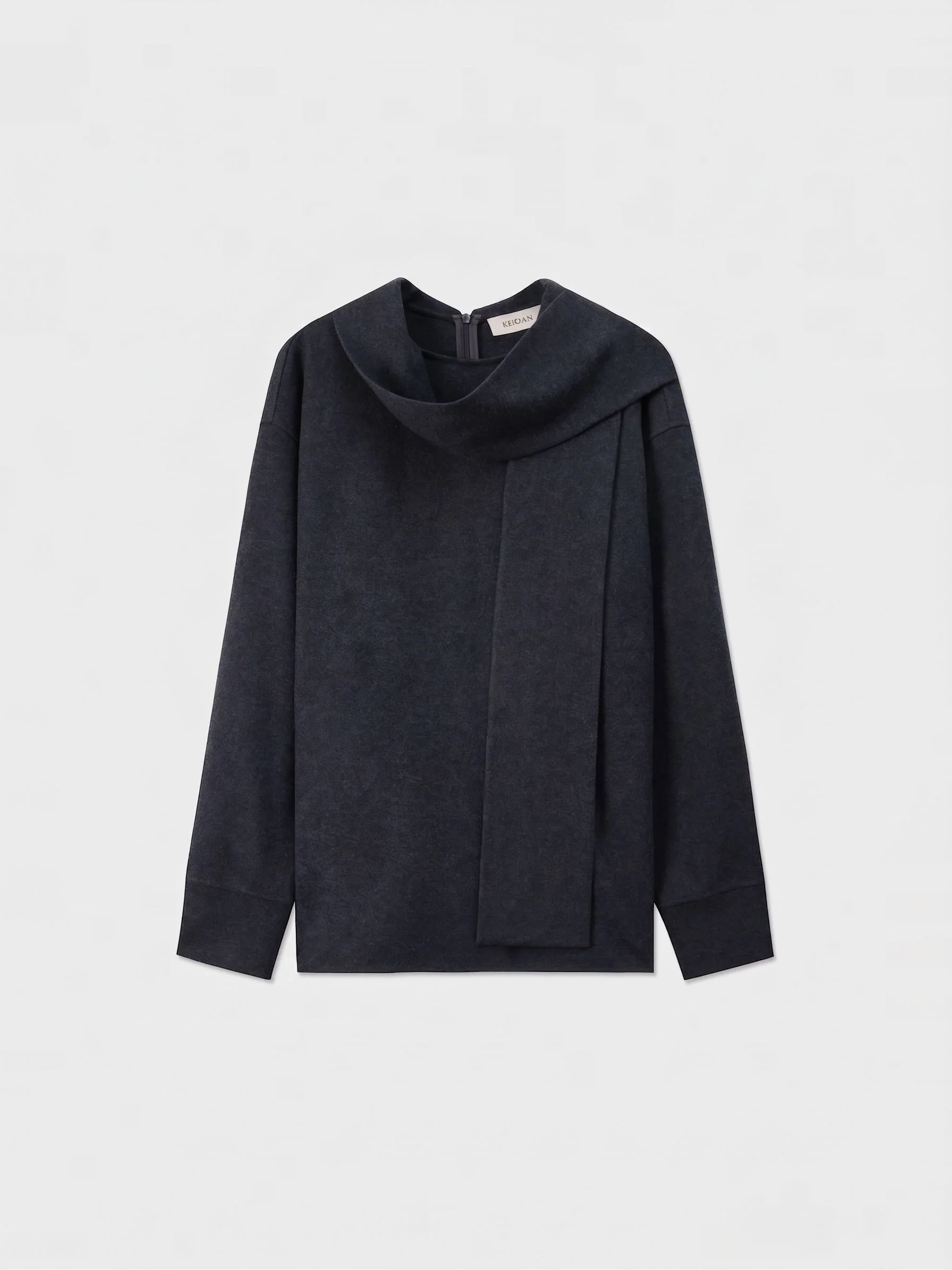 Scarf Collar Knit Top - Image 5