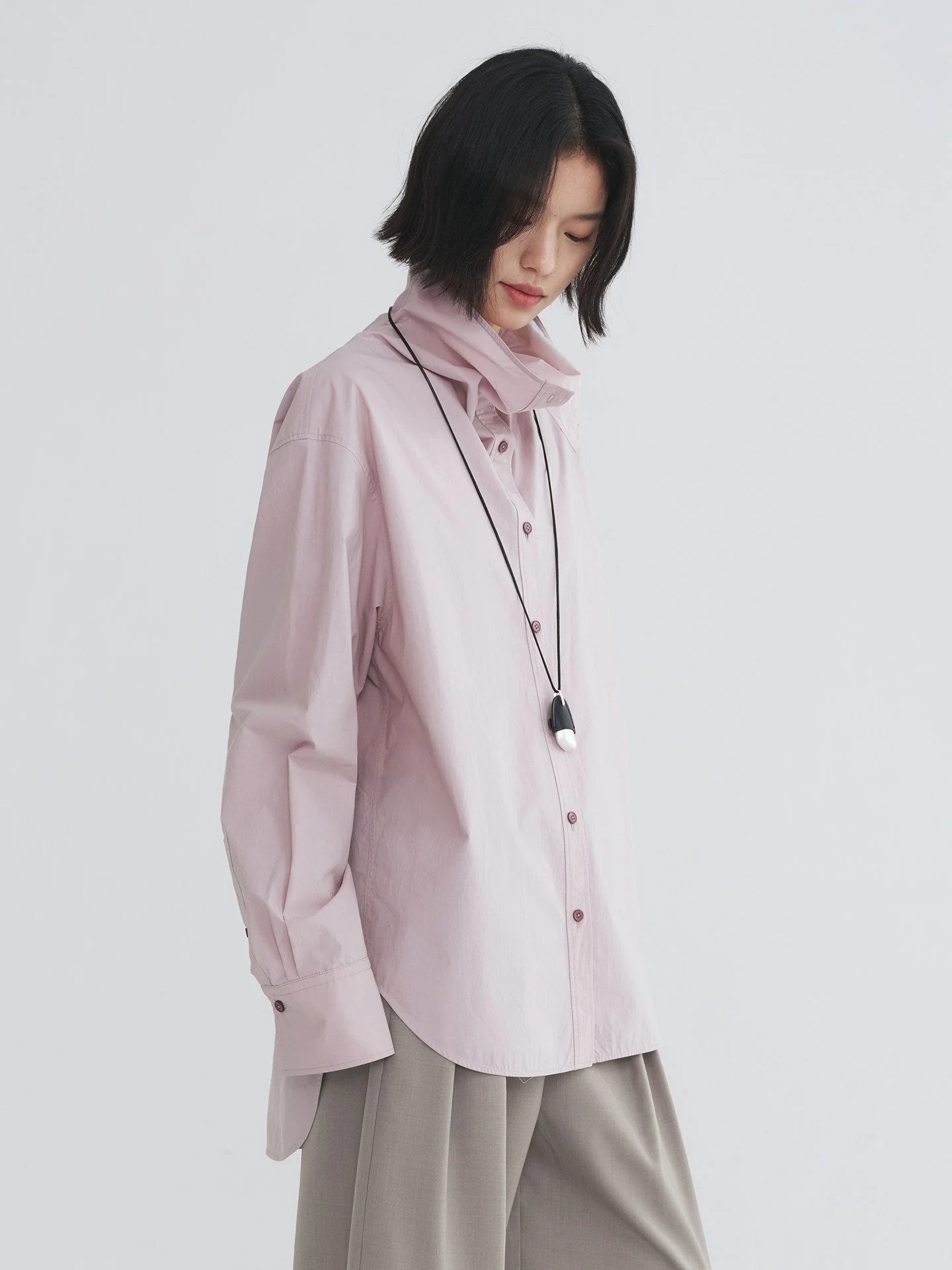 Scarf Collar Shirt - Image 2