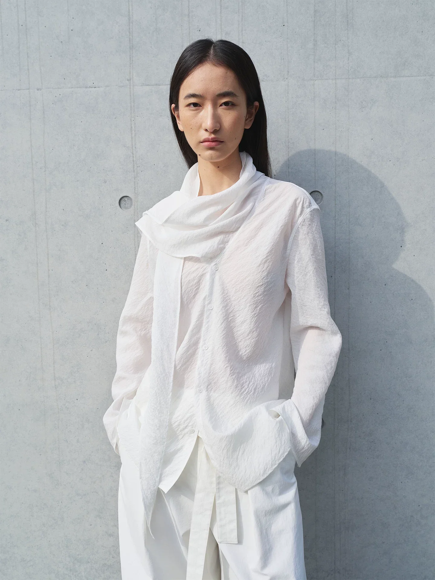 Scarf Collar Shirt