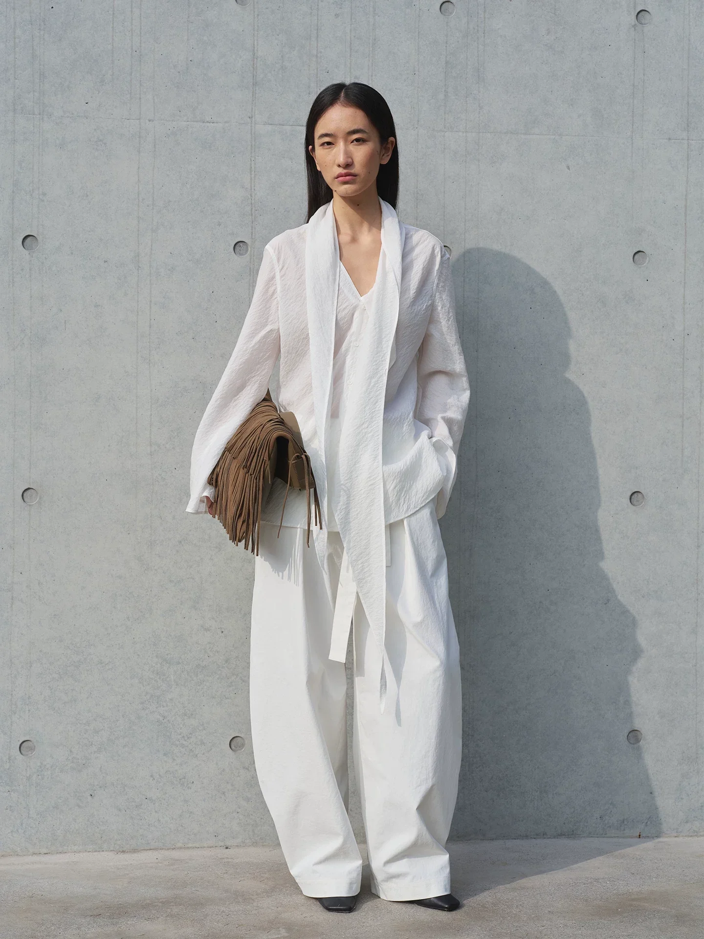 Scarf Collar Shirt - Image 5