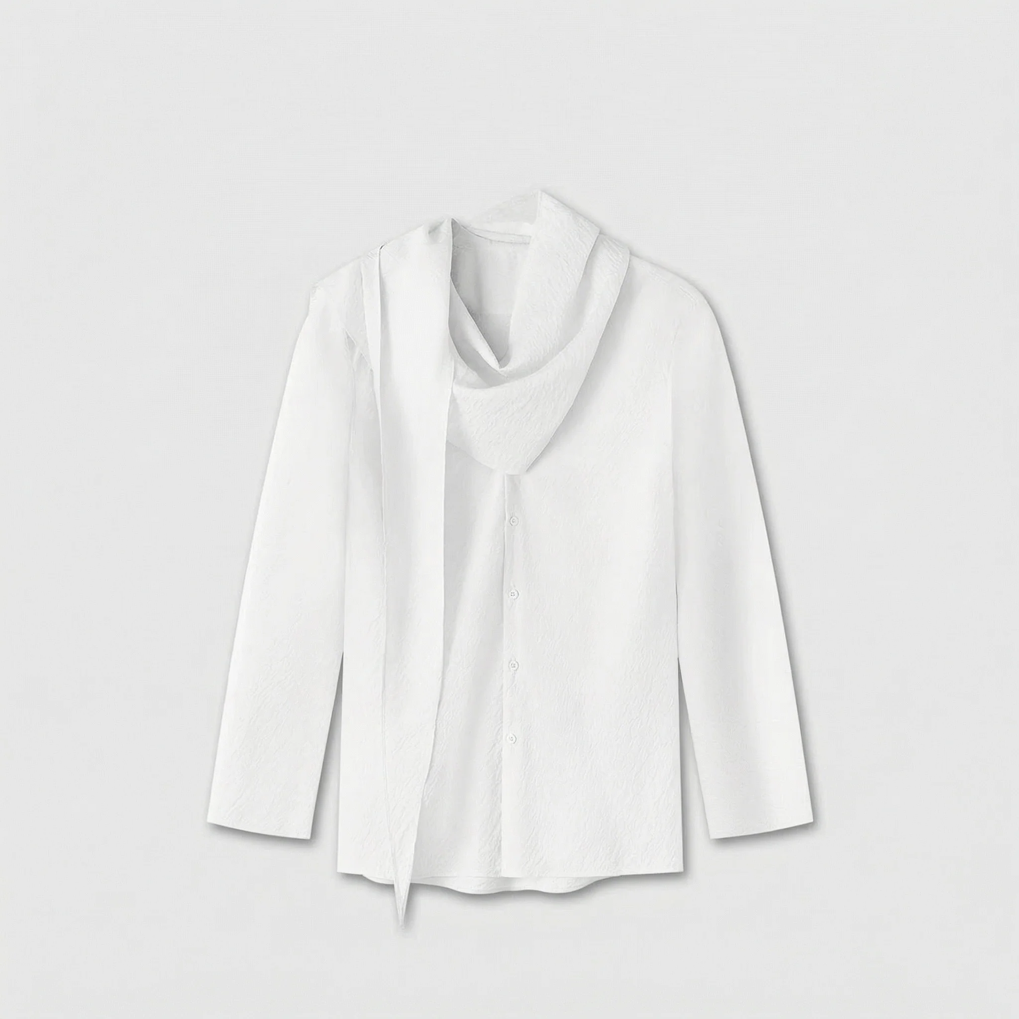 Scarf Collar Shirt - Image 6
