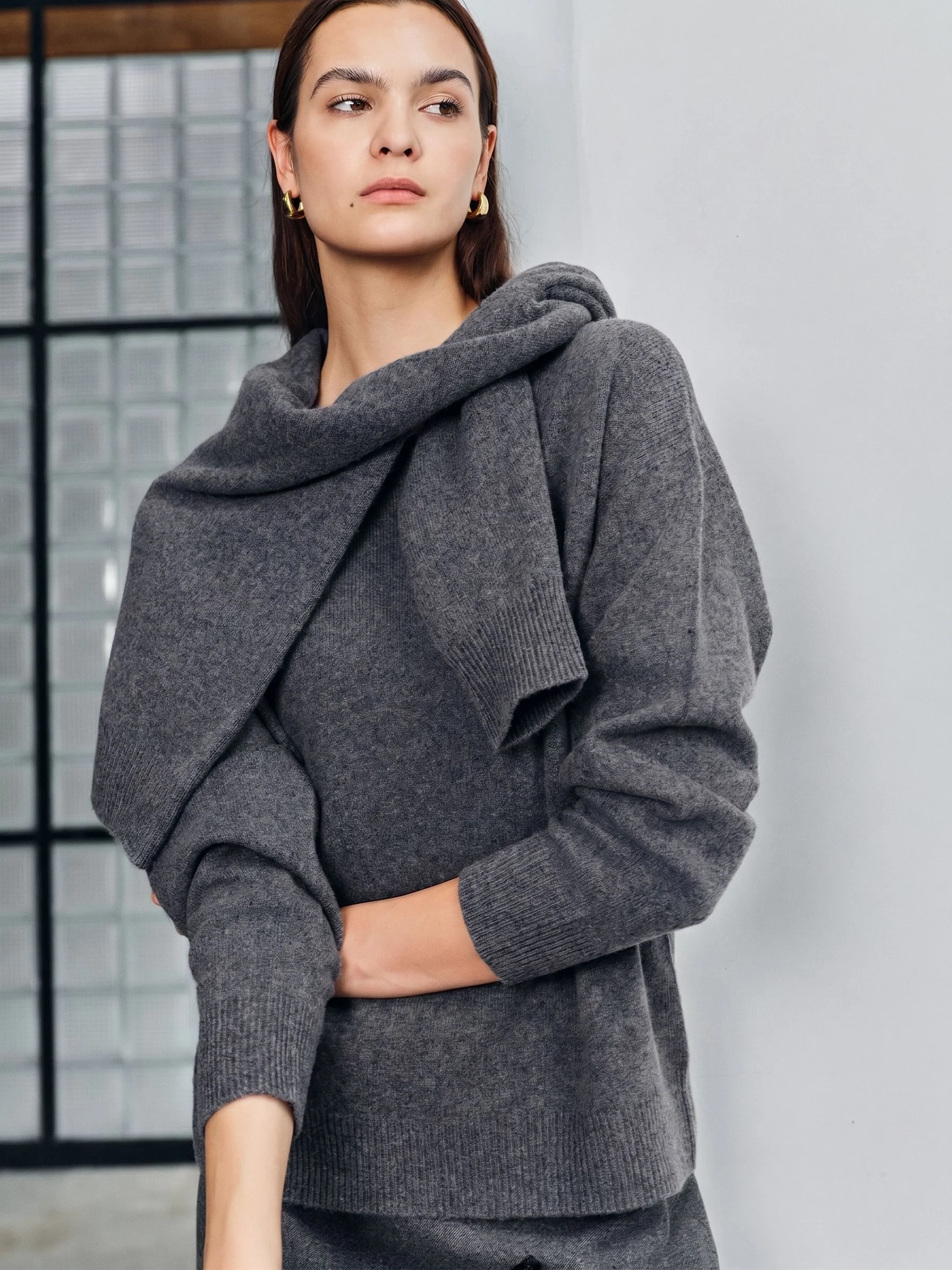 Scarf Collar Sweater - Image 4