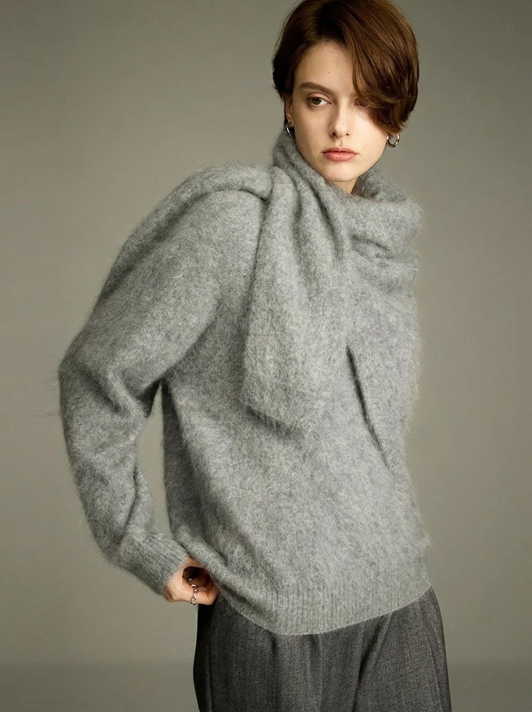 Scarf Collar Sweater - Image 12