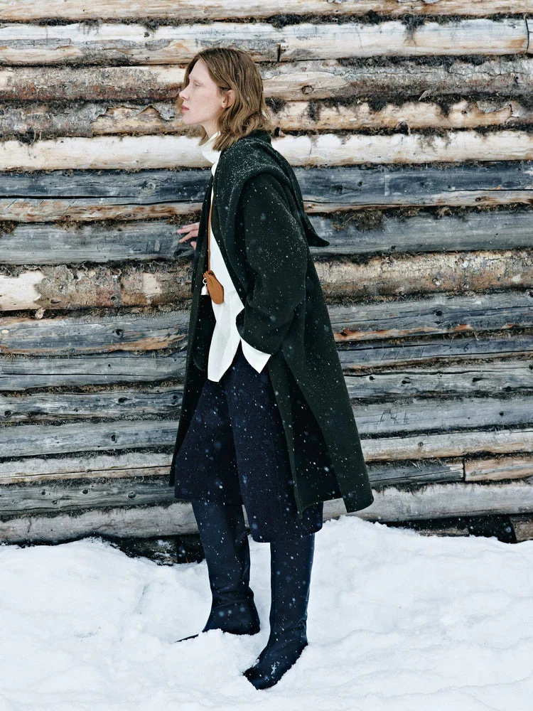 Scarf-Collar Wool Coat - Image 2