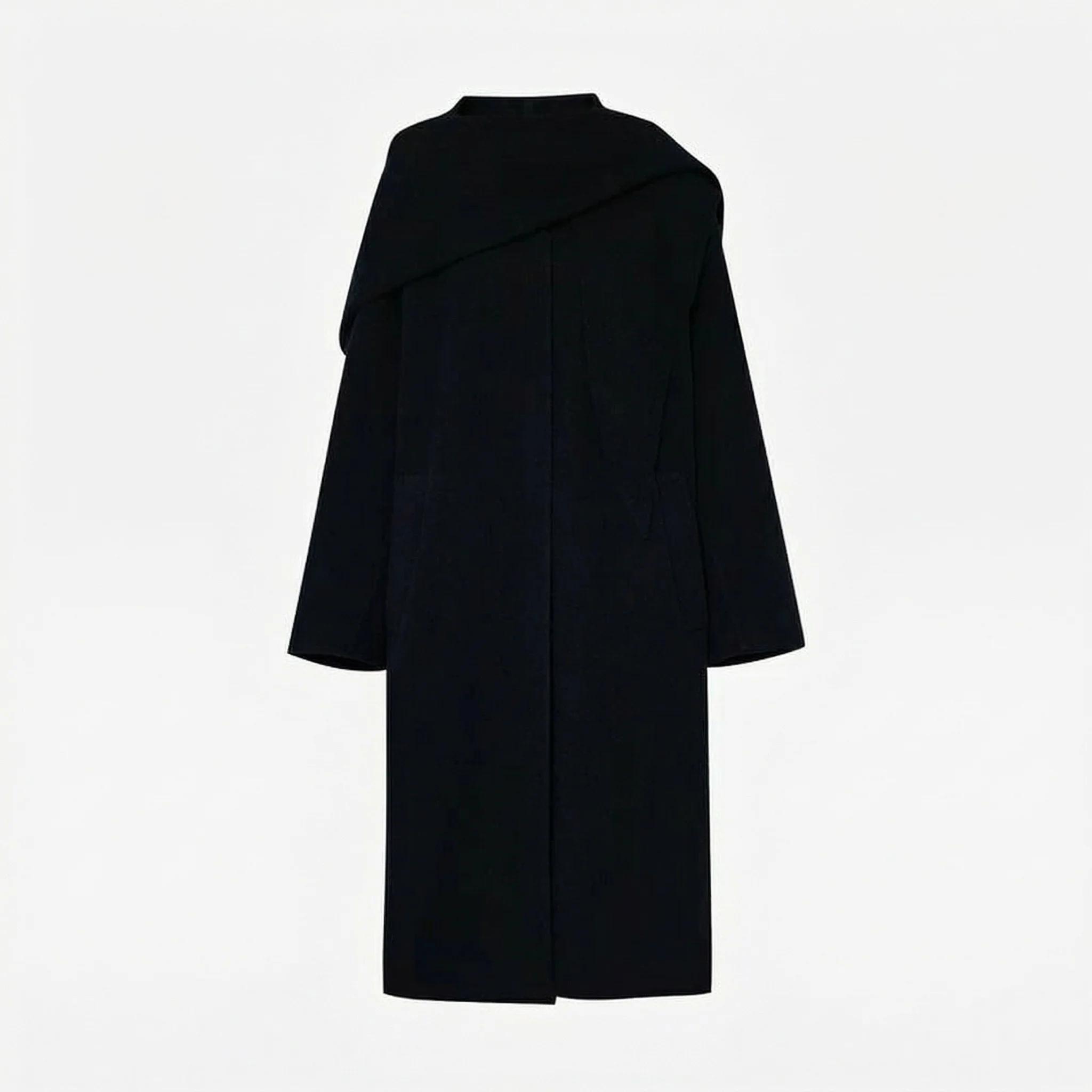 Scarf-Collar Wool Coat - Image 4