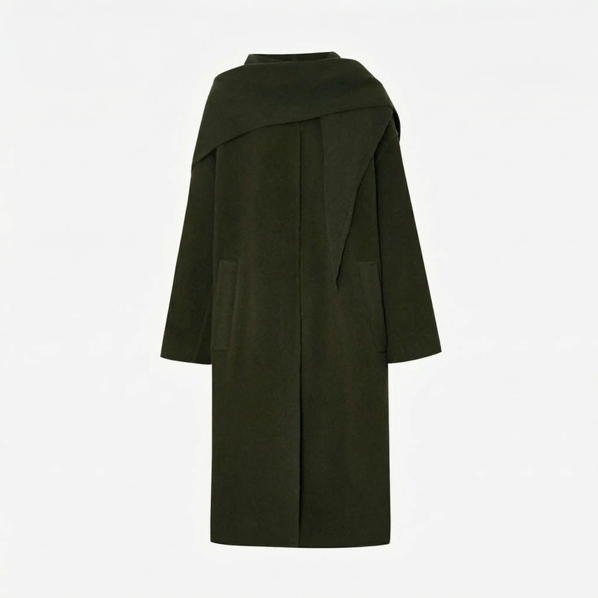 Scarf-Collar Wool Coat - Image 5