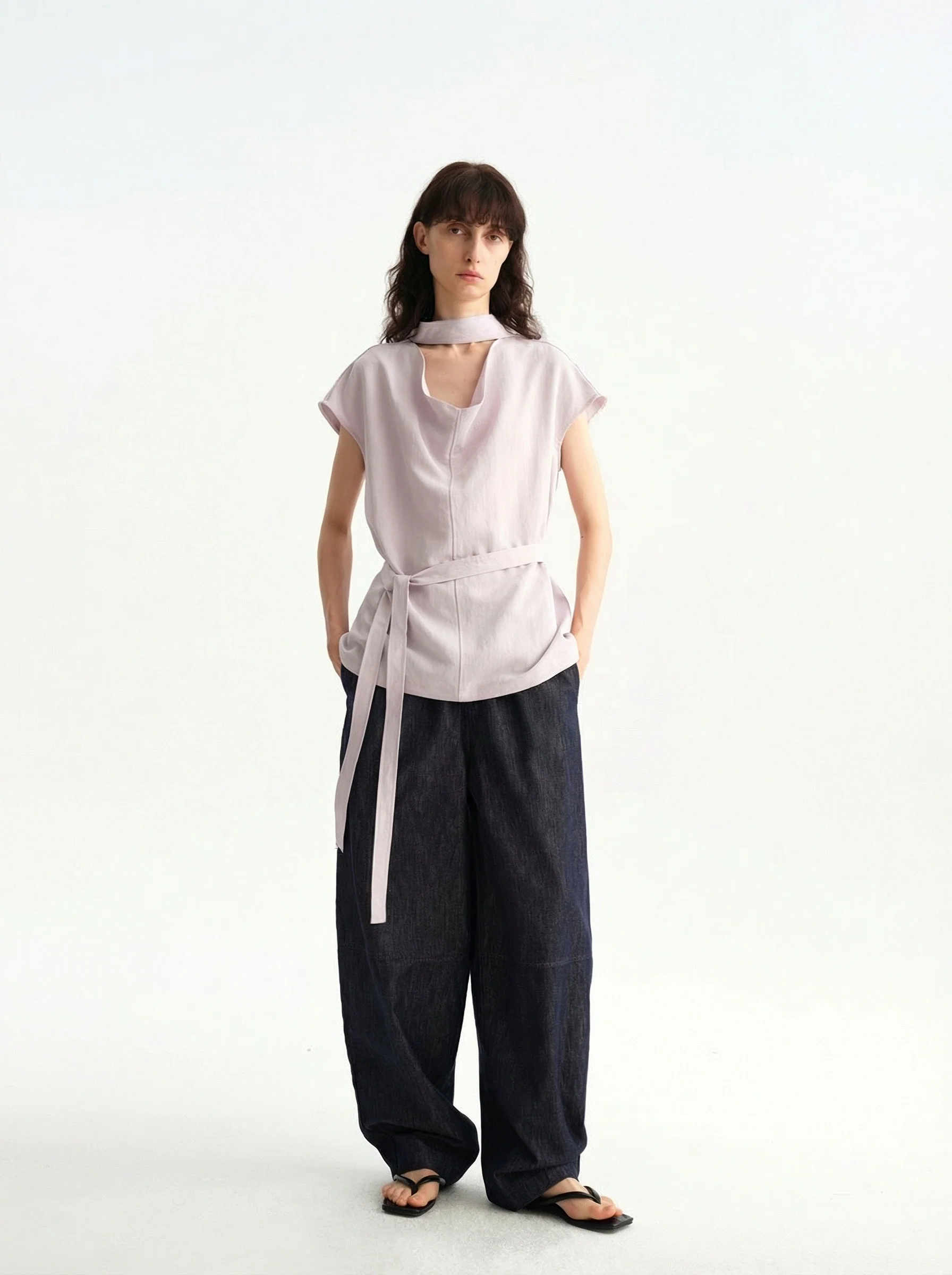 Scarf Neck Blouse - Image 2