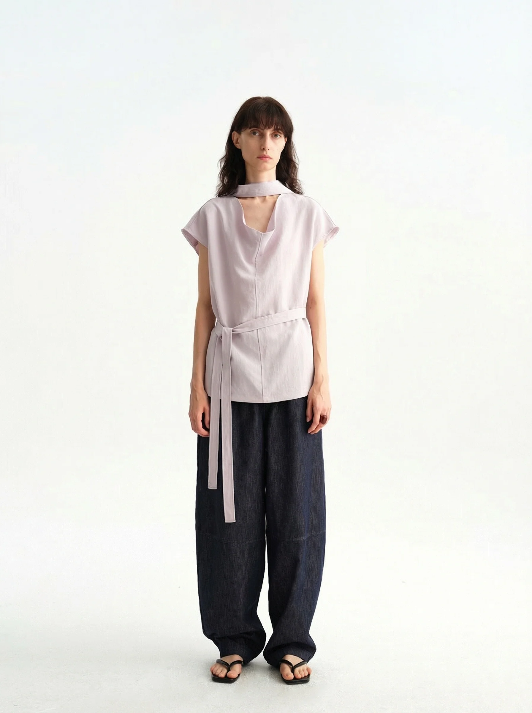 Scarf Neck Blouse - Image 3