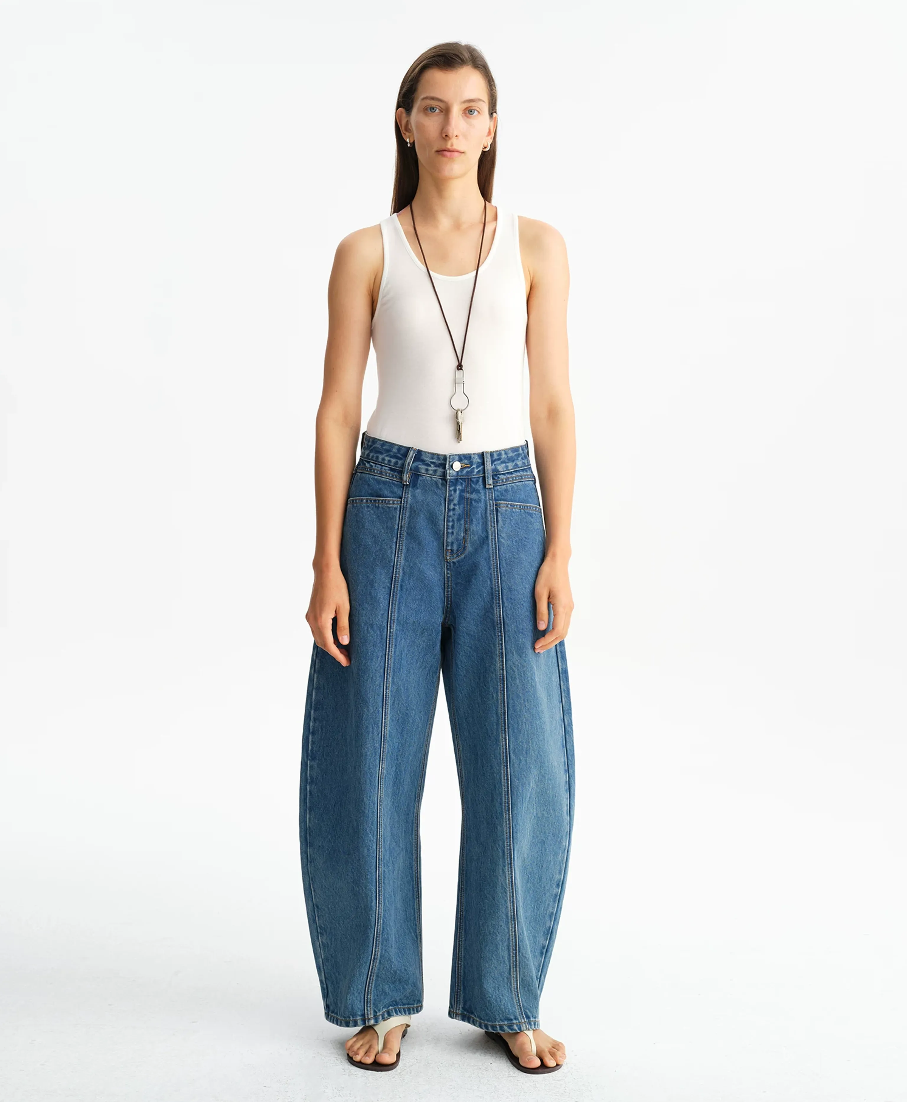 Seam-Front Wide-Leg Jeans - Image 3