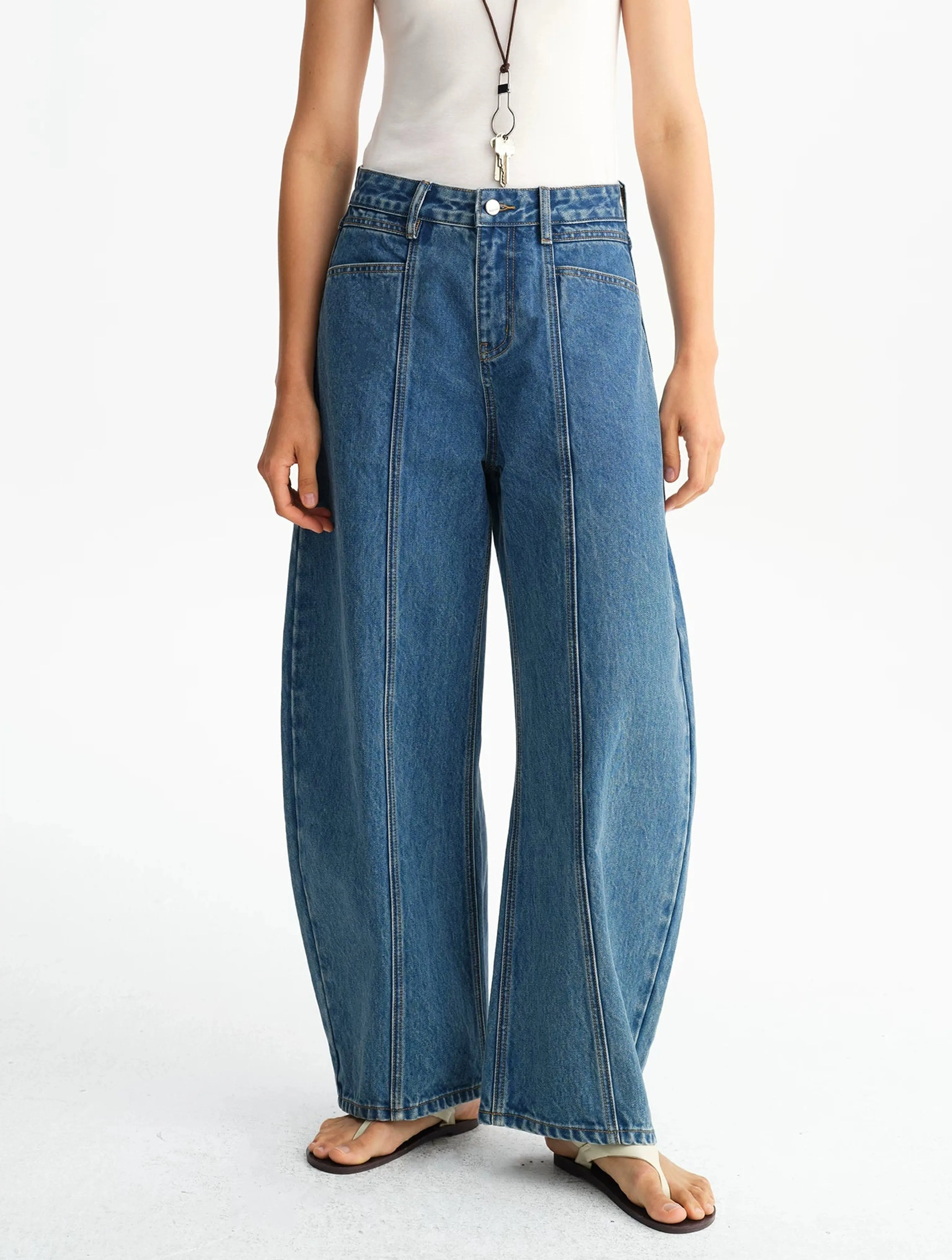Seam-Front Wide-Leg Jeans - Image 6