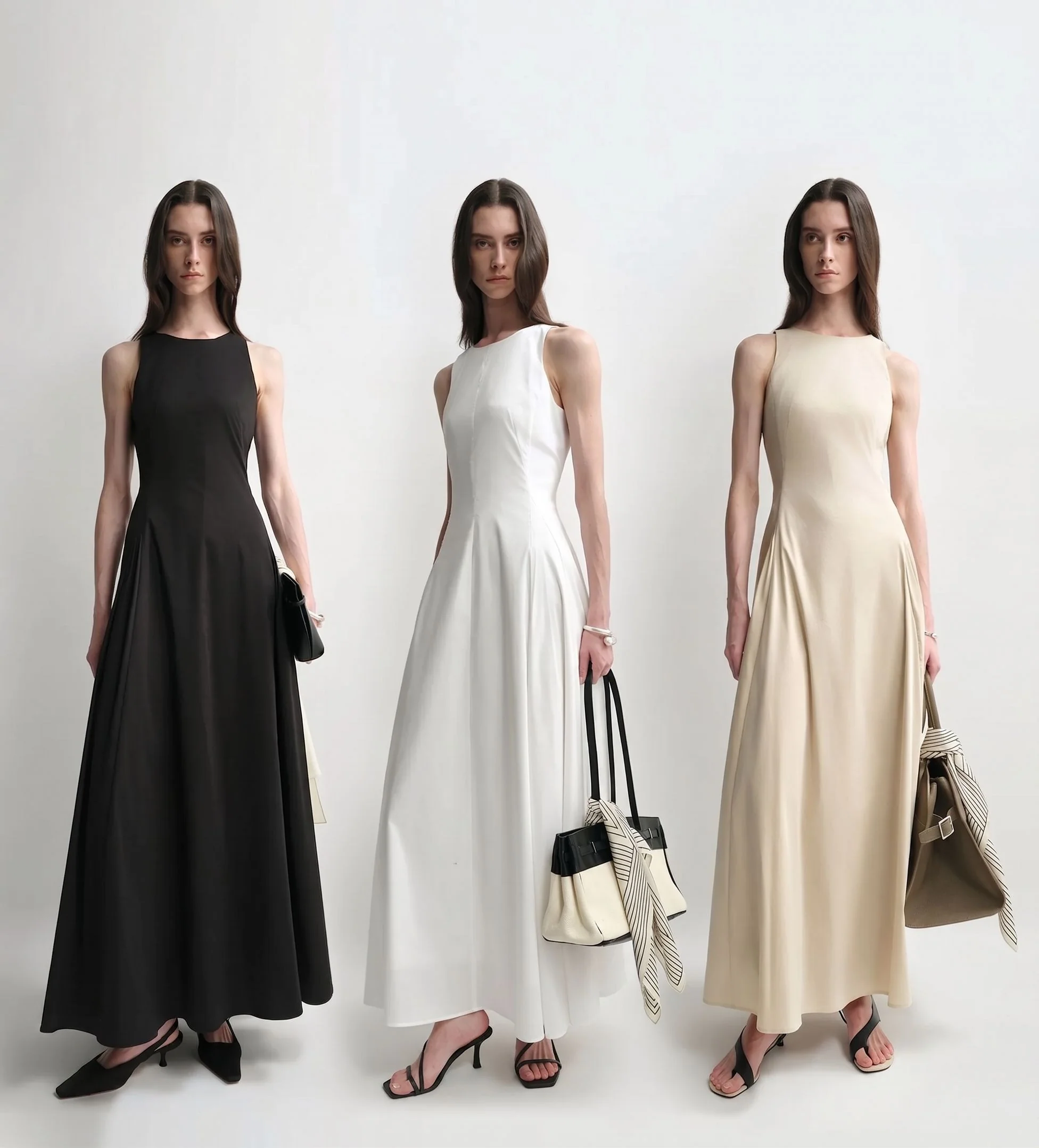 Seamed A-Line Maxi Dress - Image 3