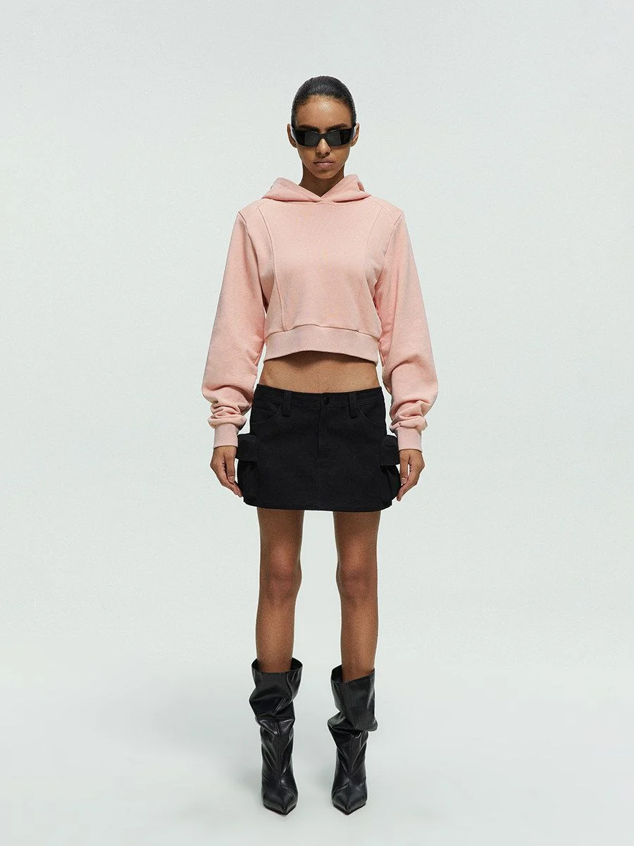 Seamed Crop Hoodie