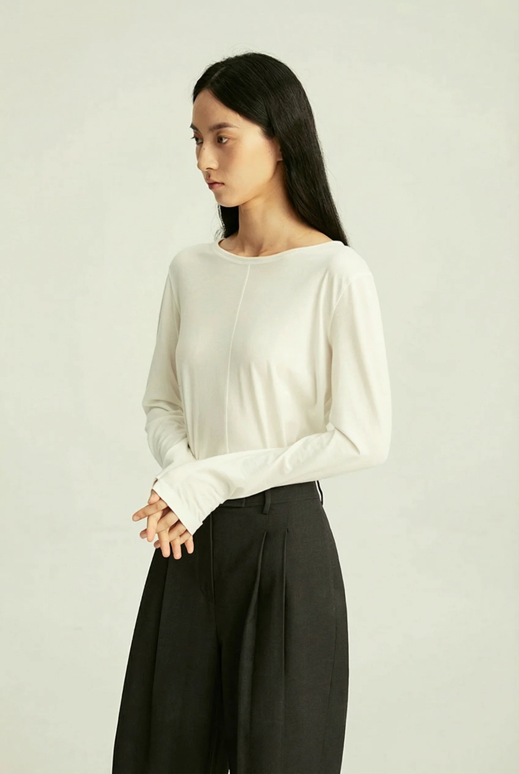 Seamed Long Sleeve Top