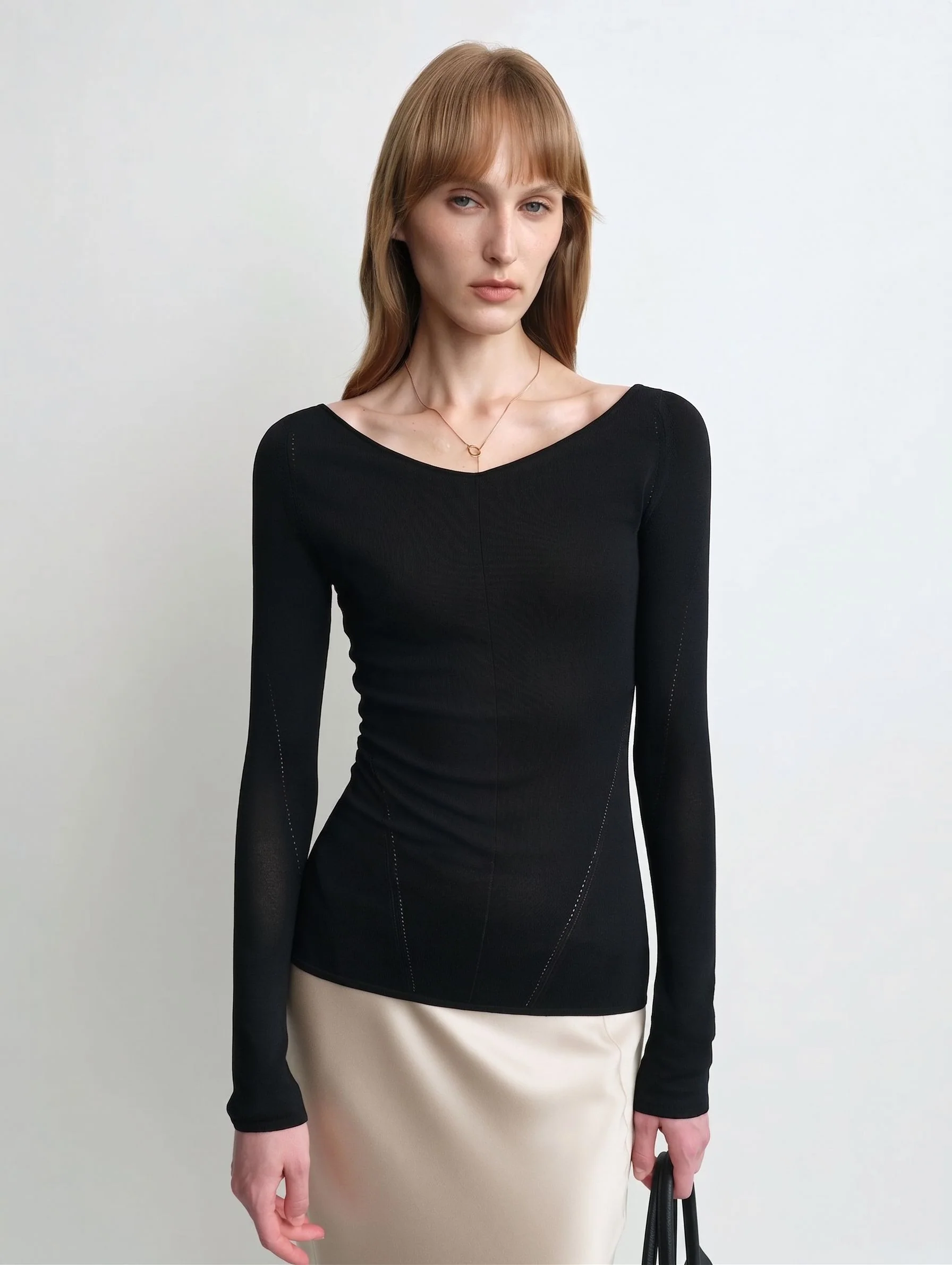 Seamed V-Neck Top - Image 3