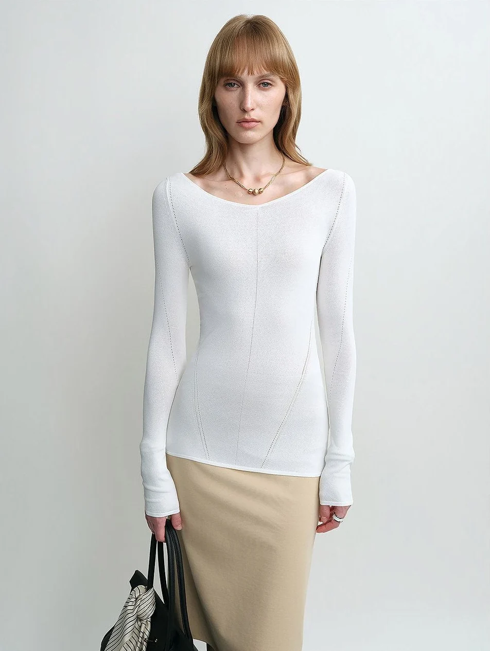 Seamed V-Neck Top - Image 4