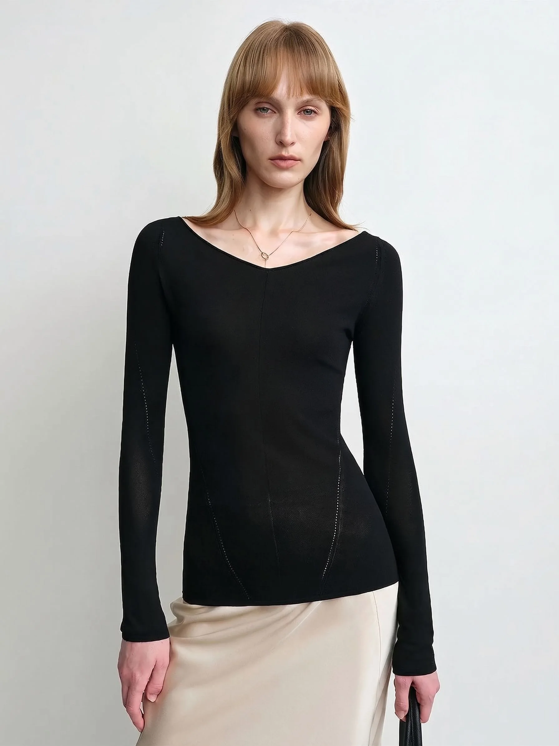 Seamed V-Neck Top - Image 6