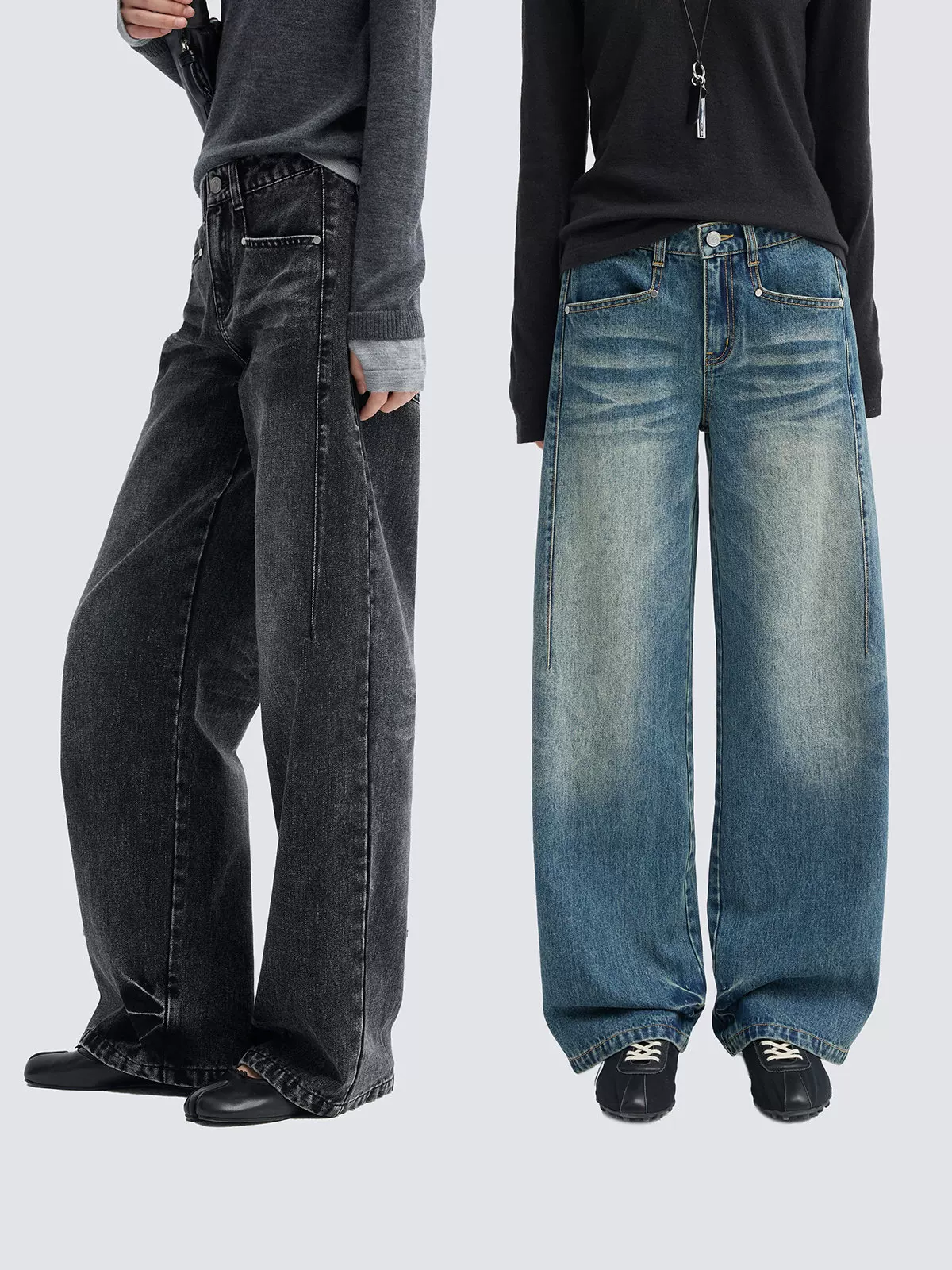 Seamed Wide-Leg Jeans - Image 2