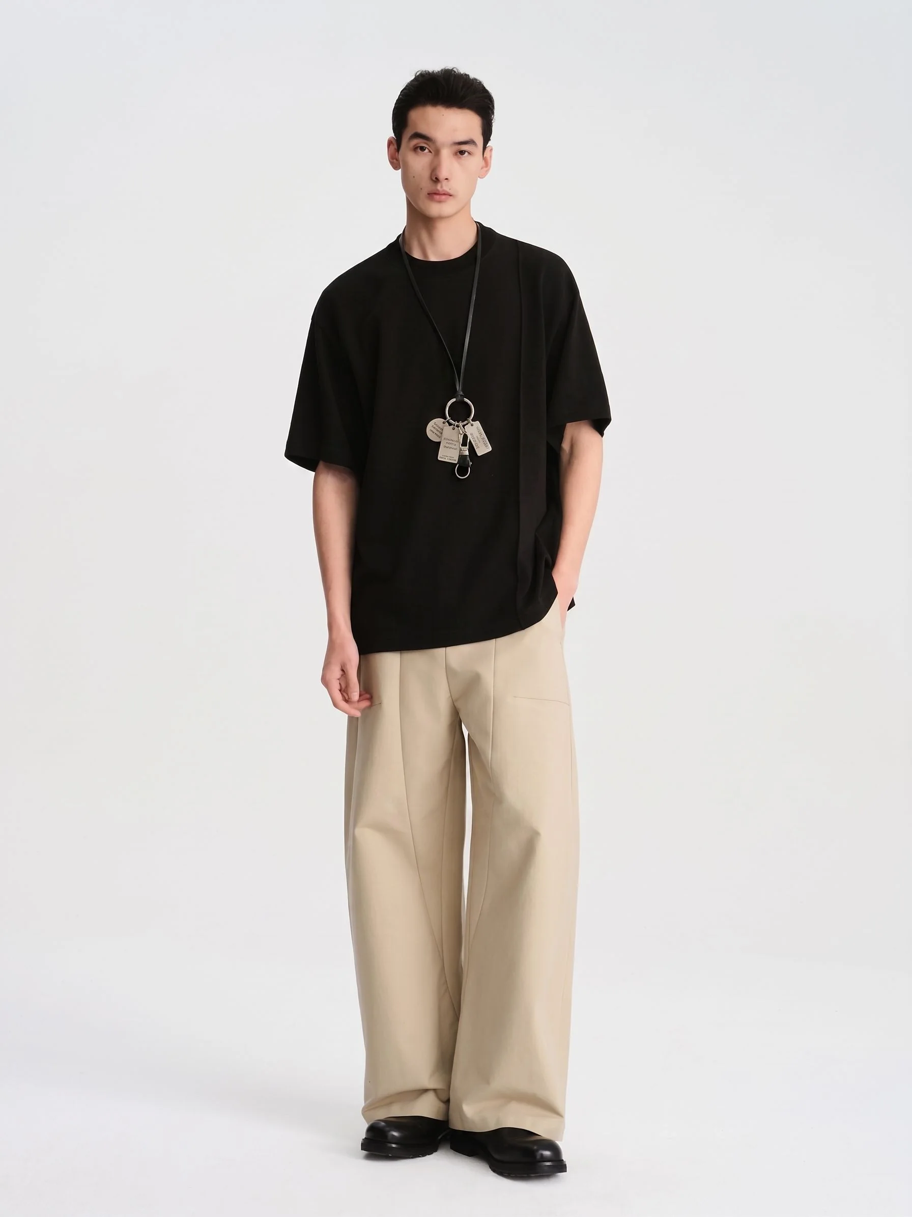 Seamed Wide-Leg Trousers - Image 2