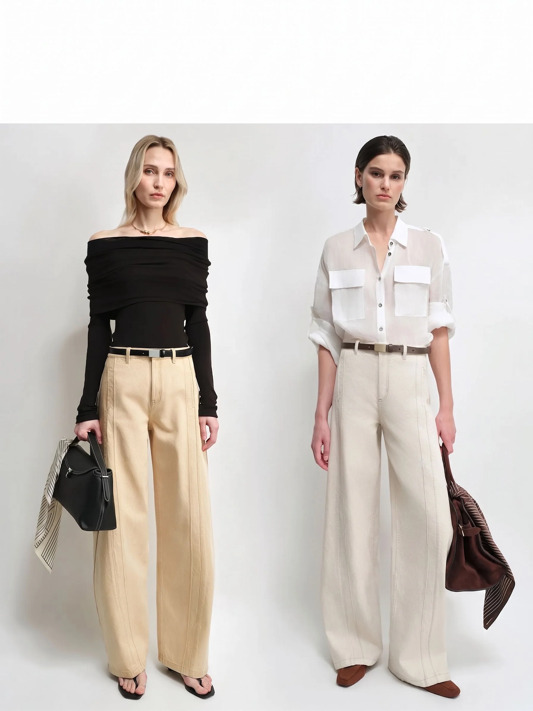 Seamed Wide-Leg Trousers - Image 3