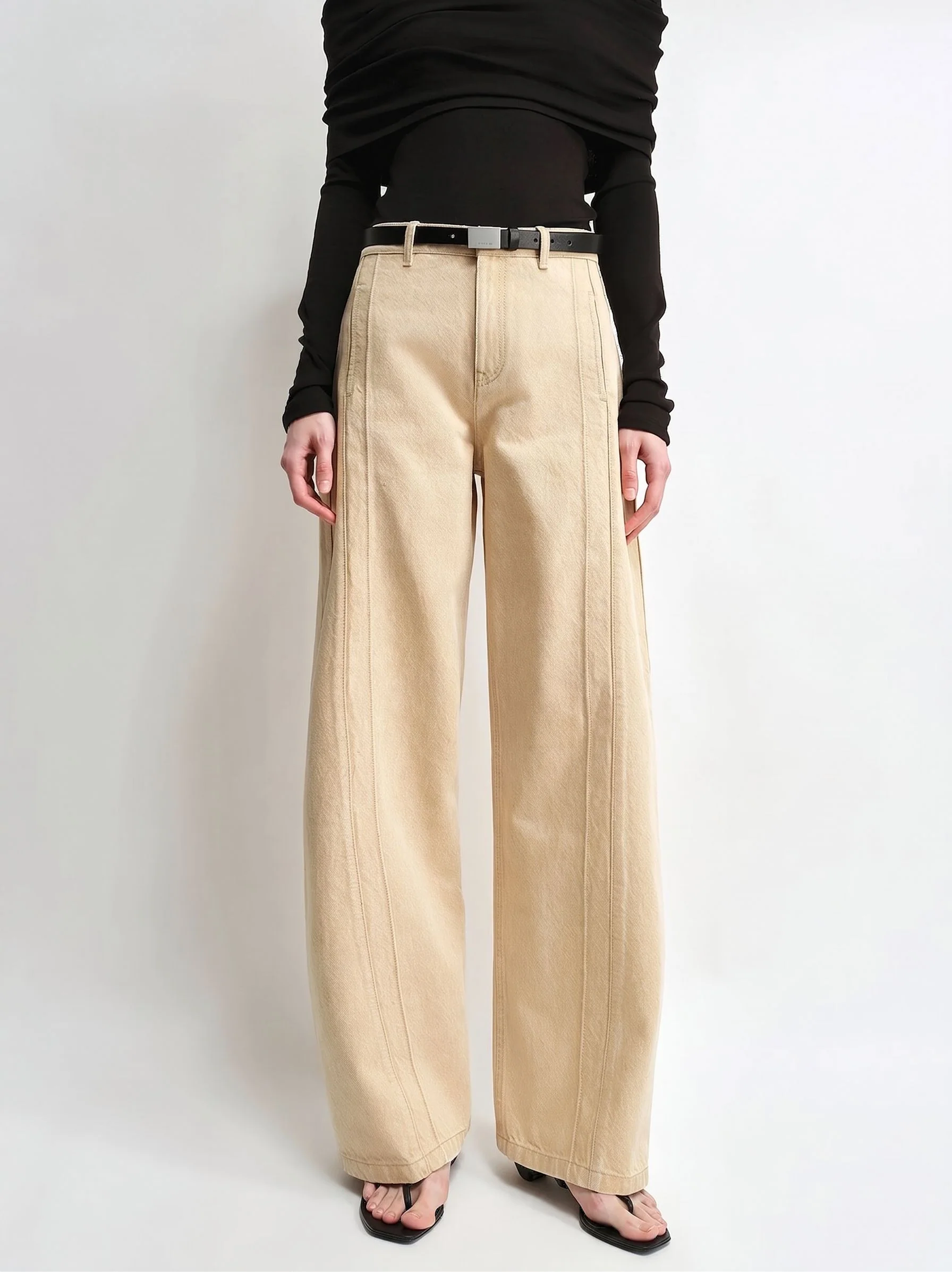 Seamed Wide-Leg Trousers - Image 4
