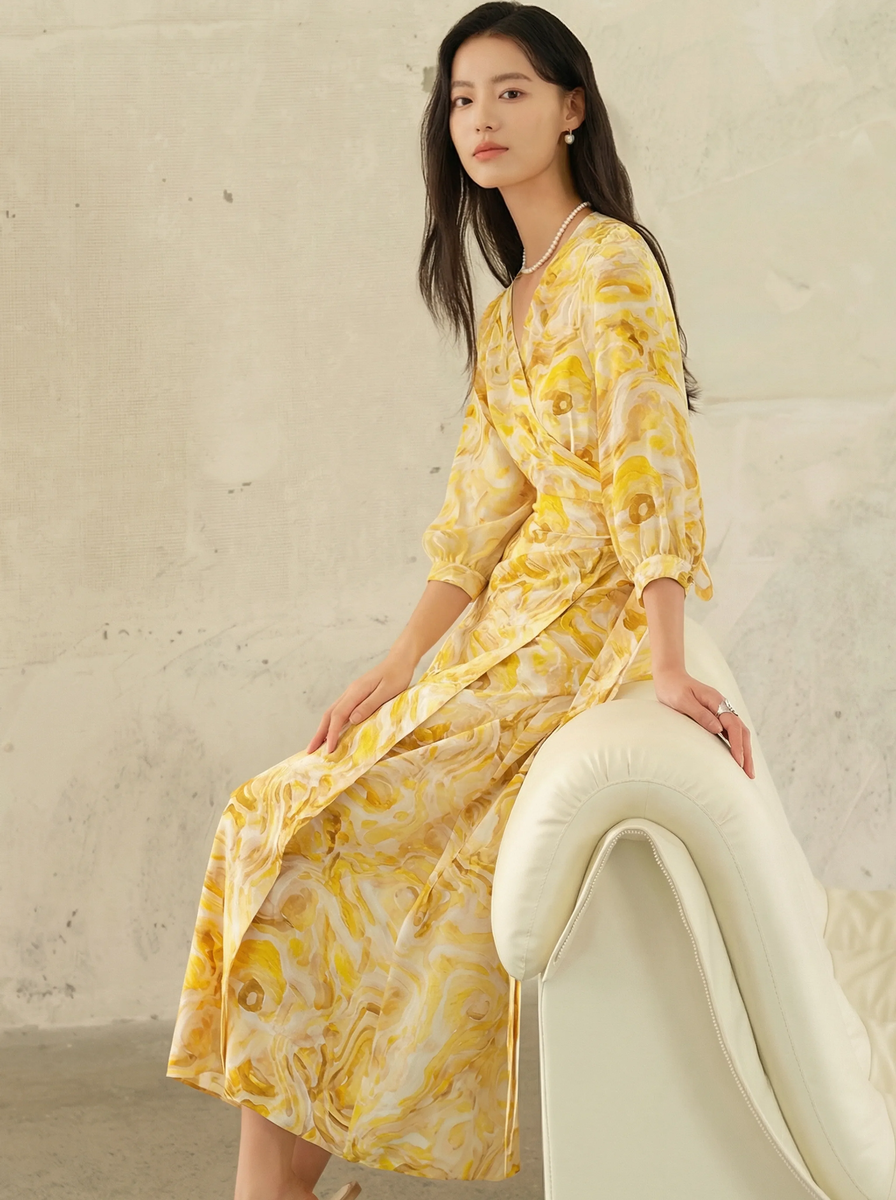 Seaside Mulberry Silk Wrap Dress - Image 2