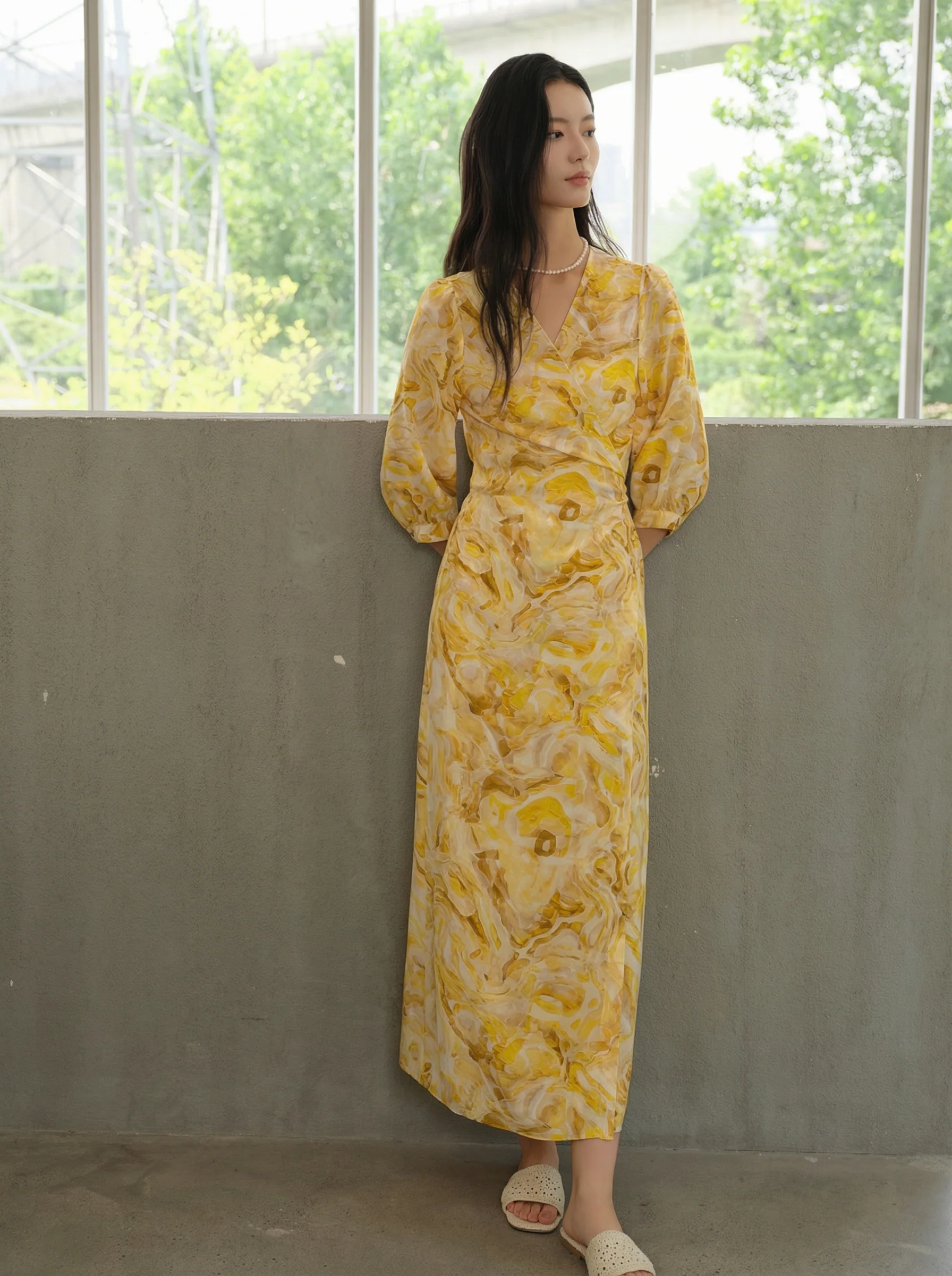 Seaside Mulberry Silk Wrap Dress - Image 3