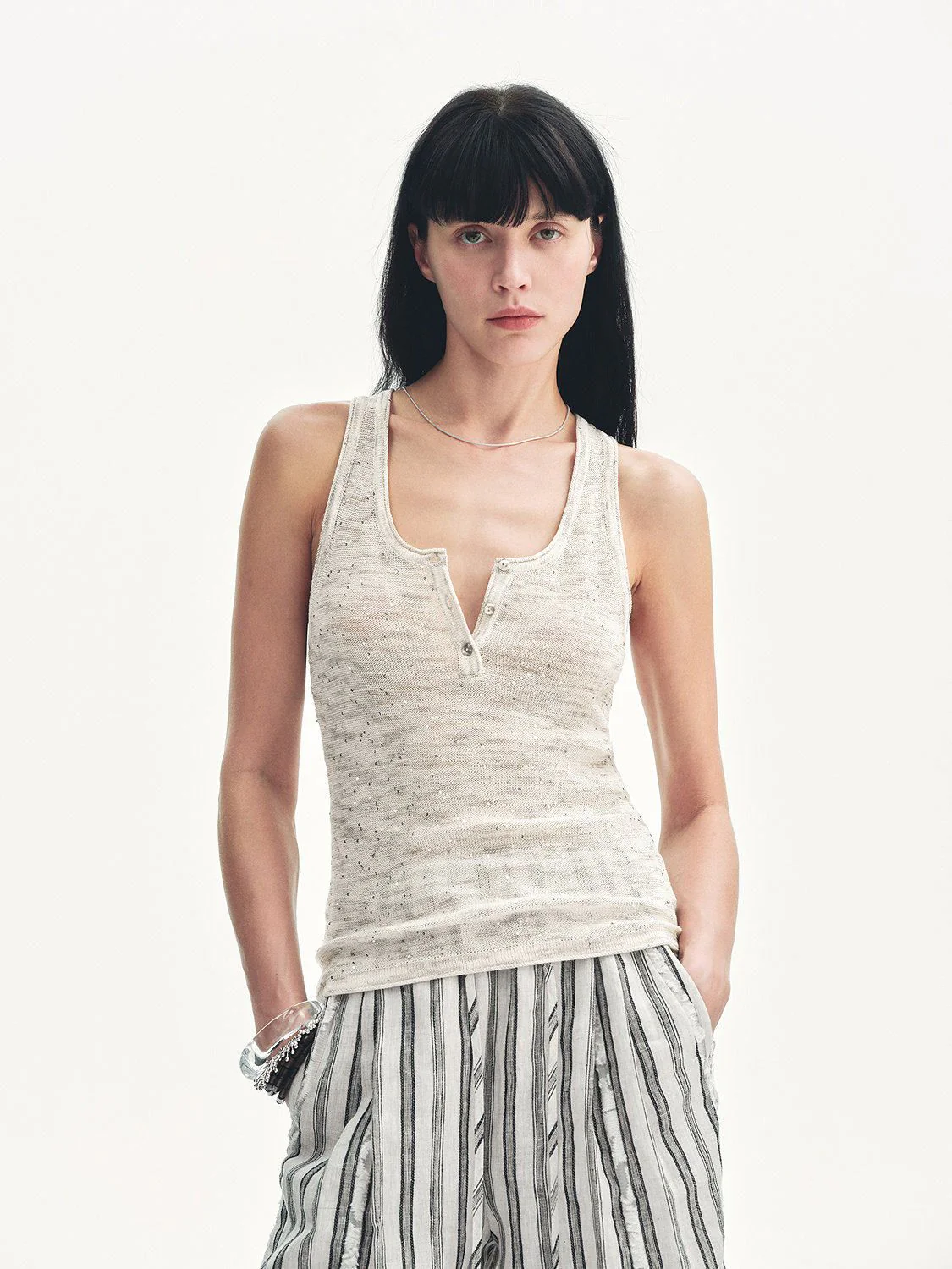 Sequin Henley Tank - Image 2