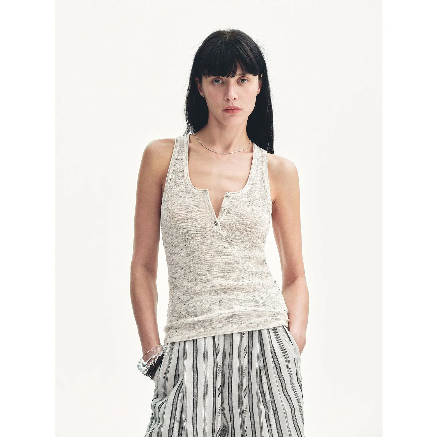 Sequin Henley Tank - Image 6