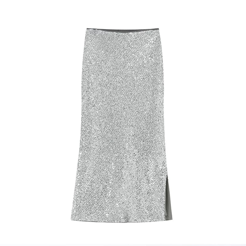 Sequin High-Waist Pencil Skirt - Image 6