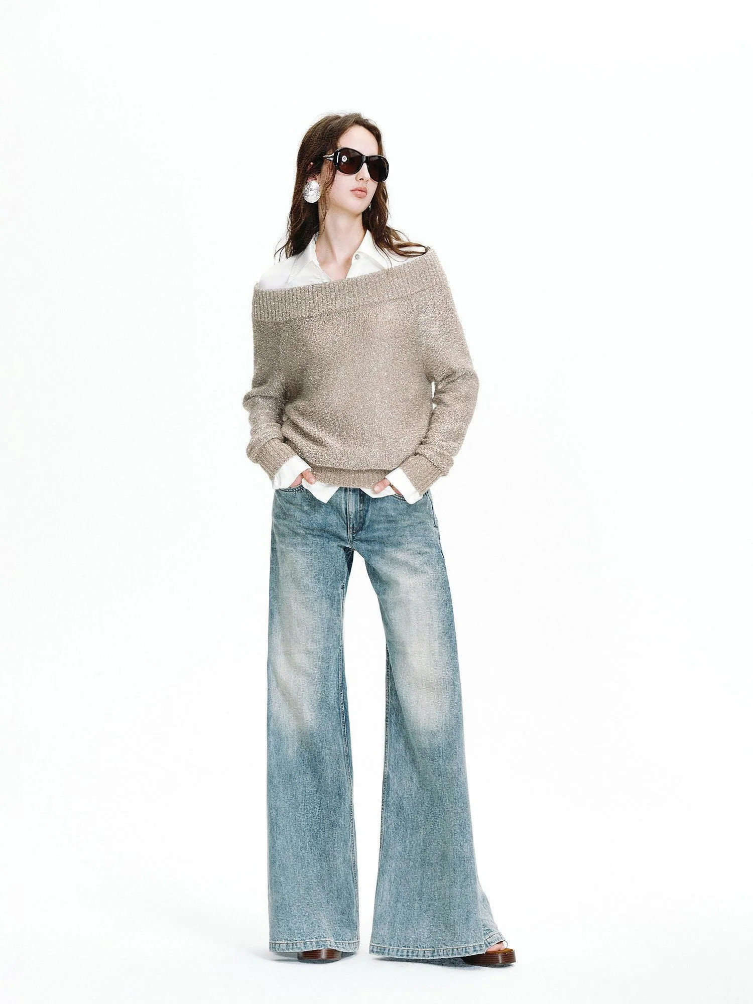 Sequin Off-Shoulder Sweater - Image 4
