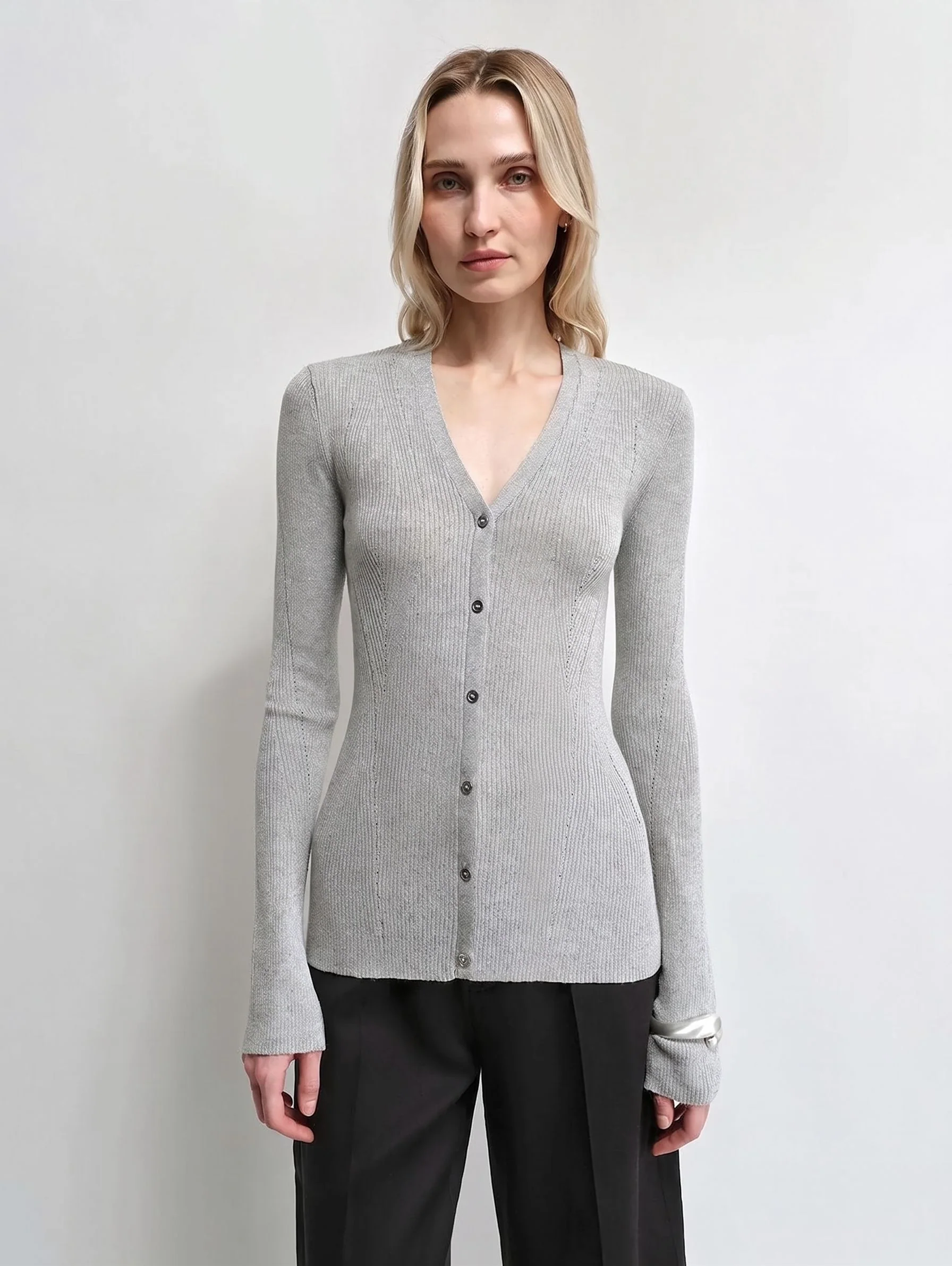 Sequin Rib Cardigan - Image 7