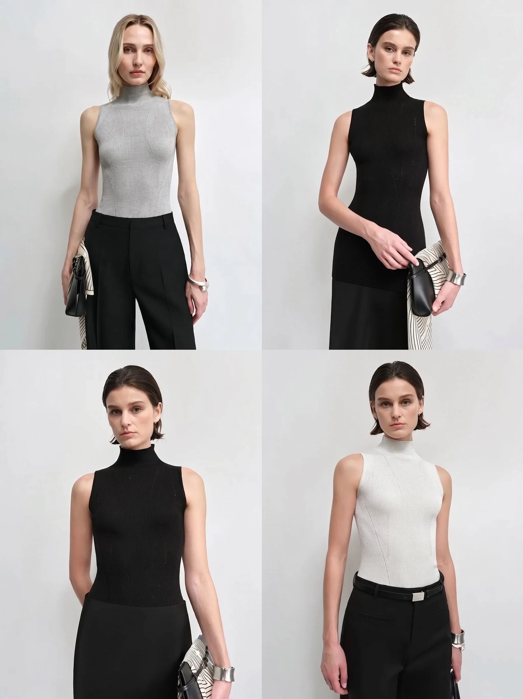 Sequin Ribbed Mockneck Top - Image 2