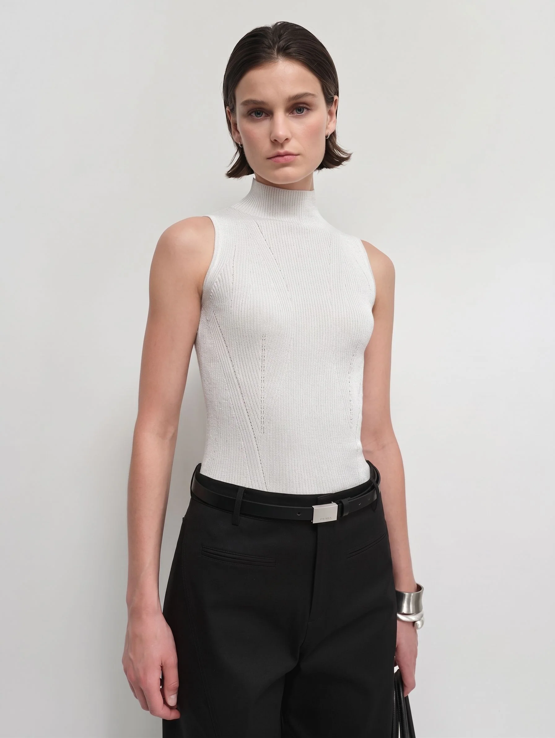 Sequin Ribbed Mockneck Top - Image 5