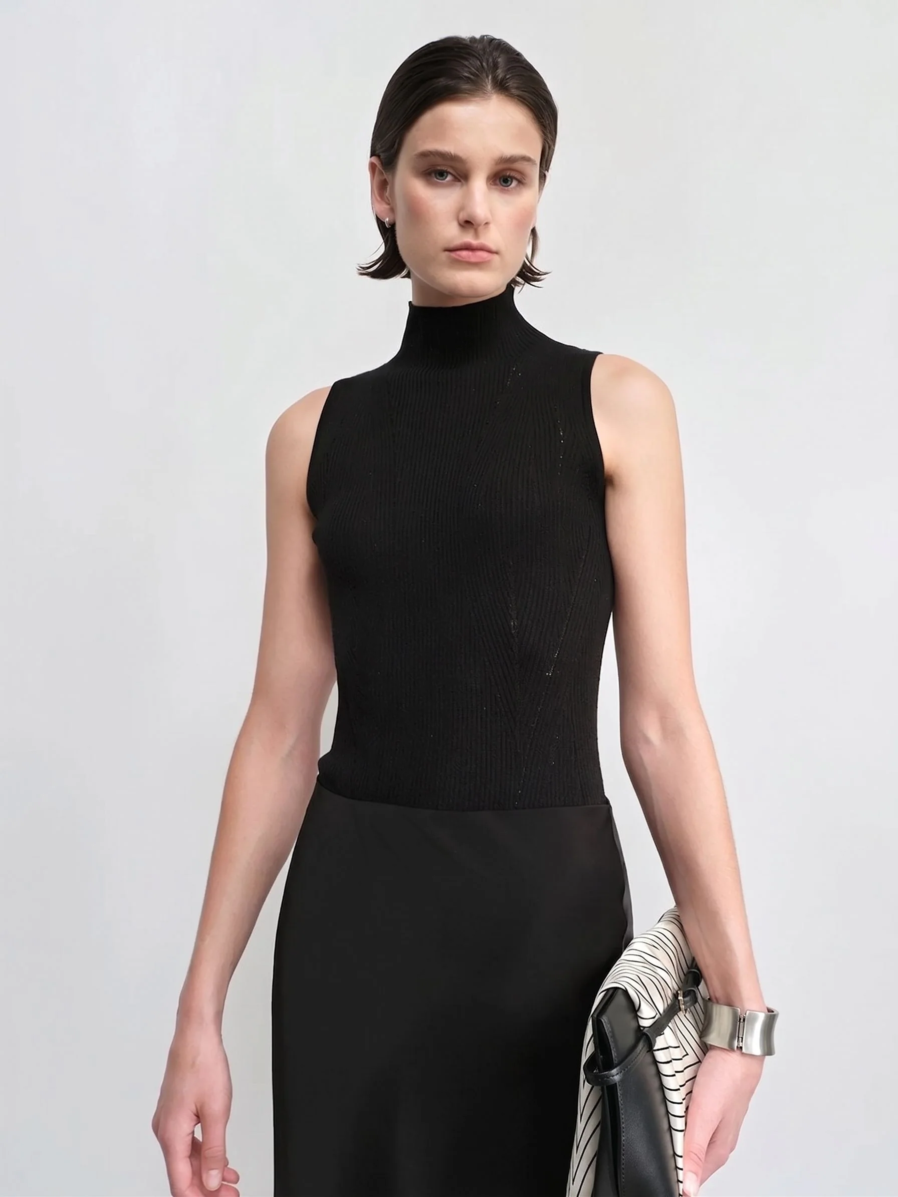 Sequin Ribbed Mockneck Top - Image 6