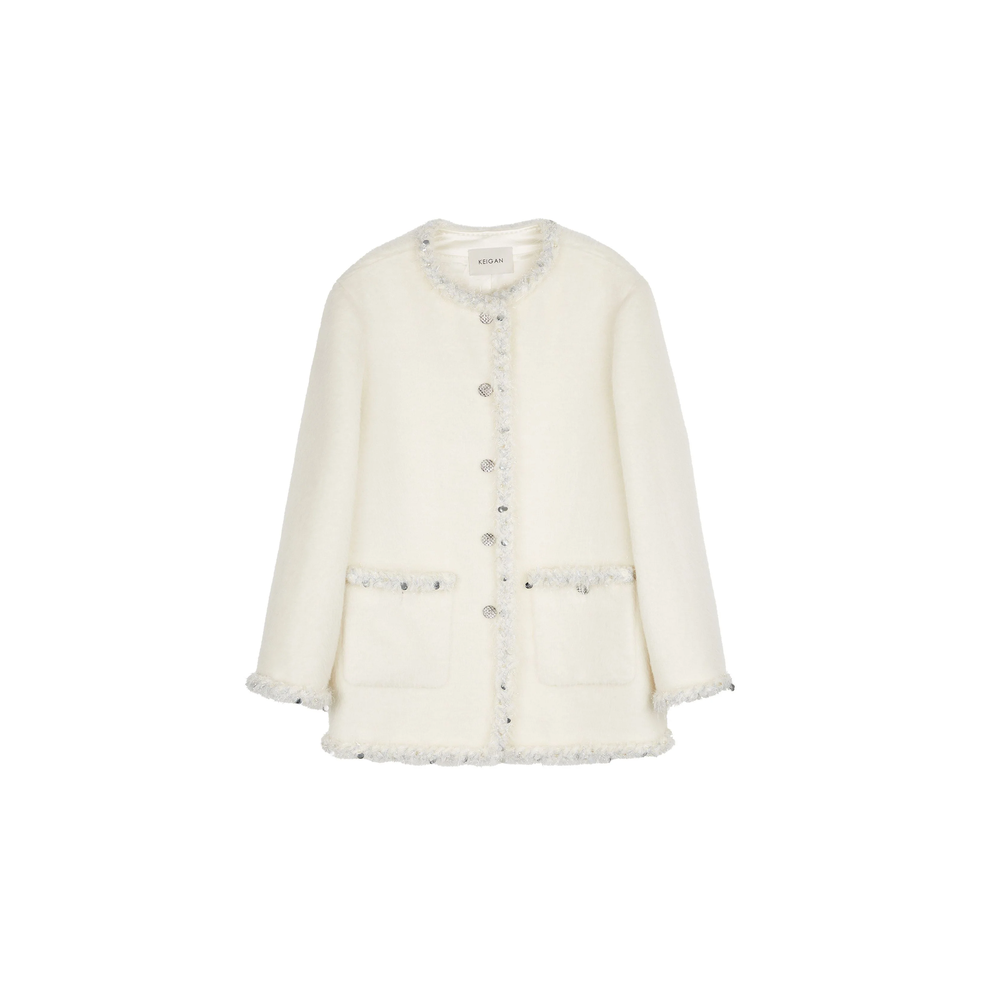 Sequin-Trim Plush Jacket - Image 2