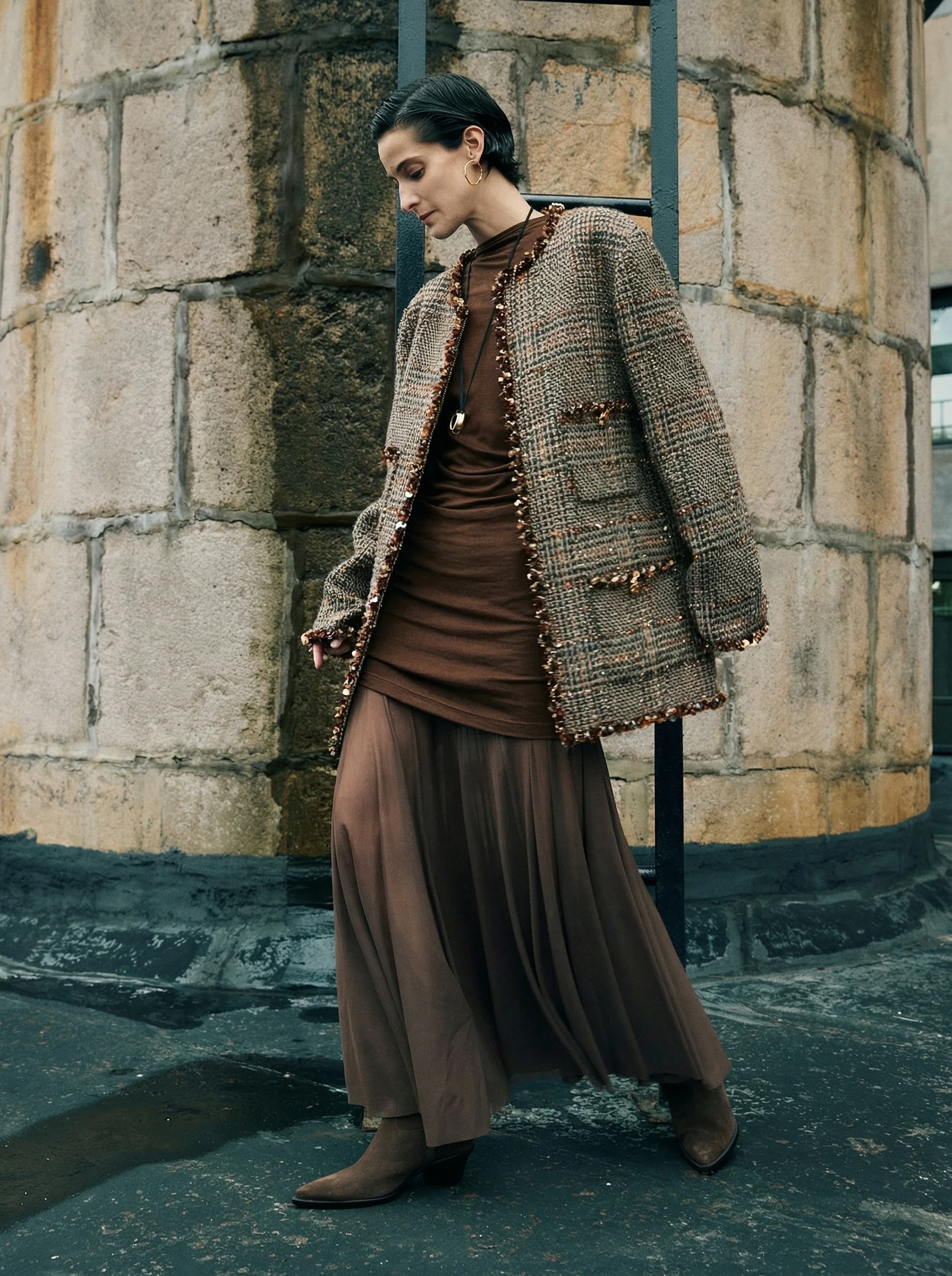 Sequin-Trim Tweed Jacket - Image 2