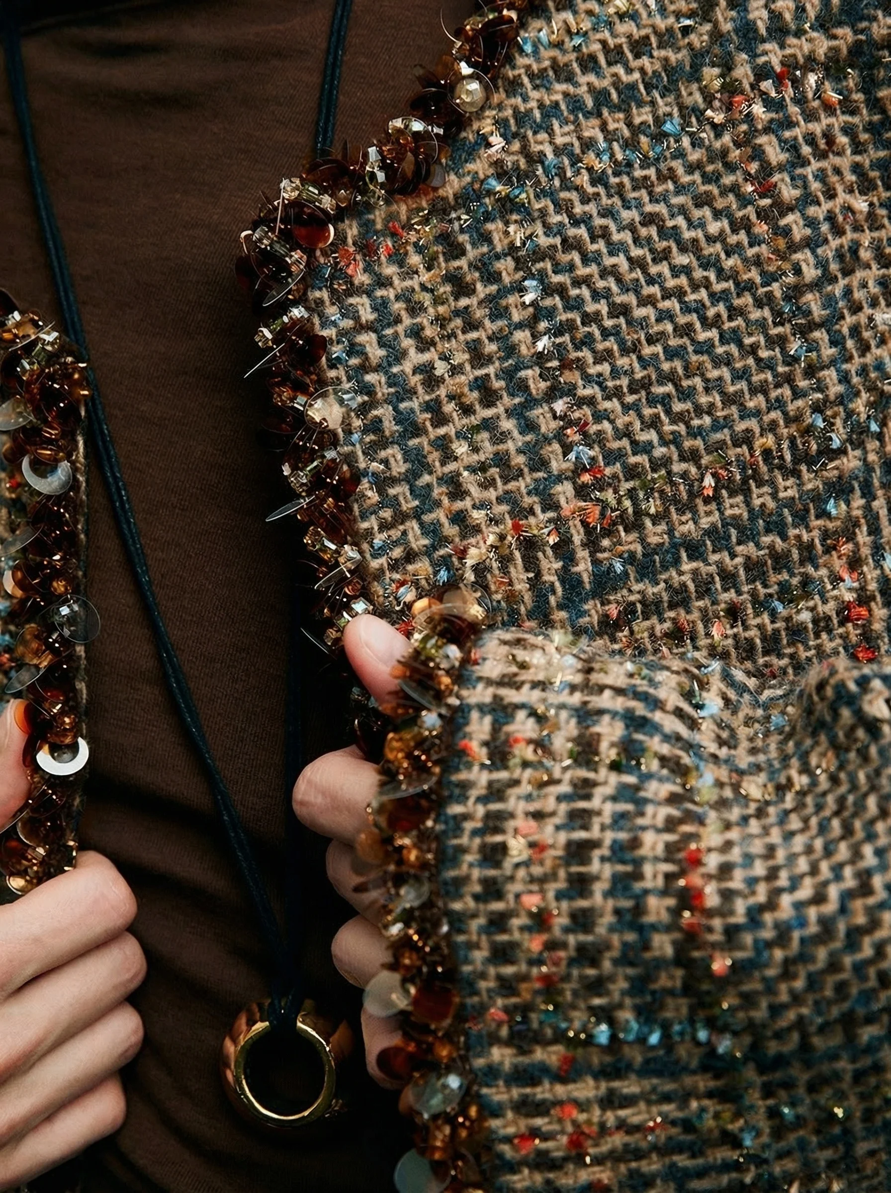 Sequin-Trim Tweed Jacket - Image 4